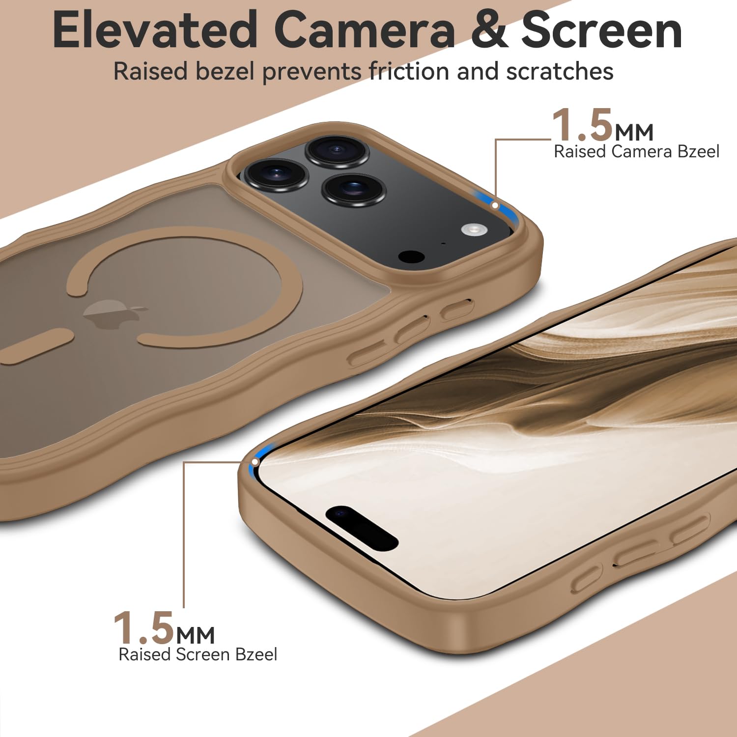 with iPhone 17 Pro Case with HD Screen Protector, [Compatible with Ma