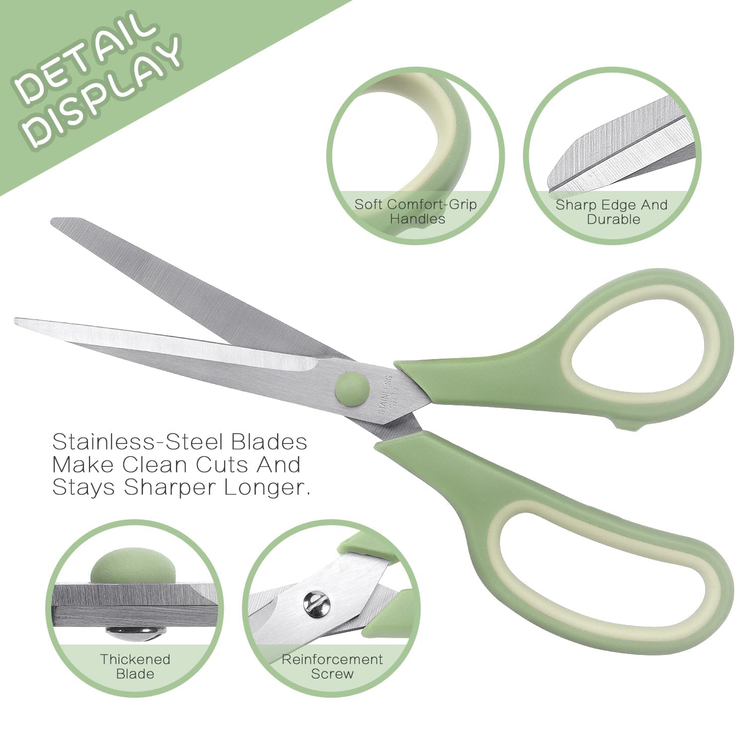 Inch scissors all purpose Bulk Set of 3, Scissors for Office Home S
