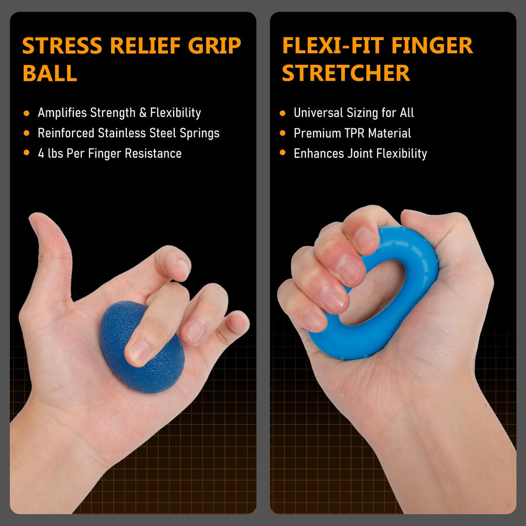 Grip Strength Trainer Kits (5 Pack), Adjustable Resistance Forearm Strengthener,
