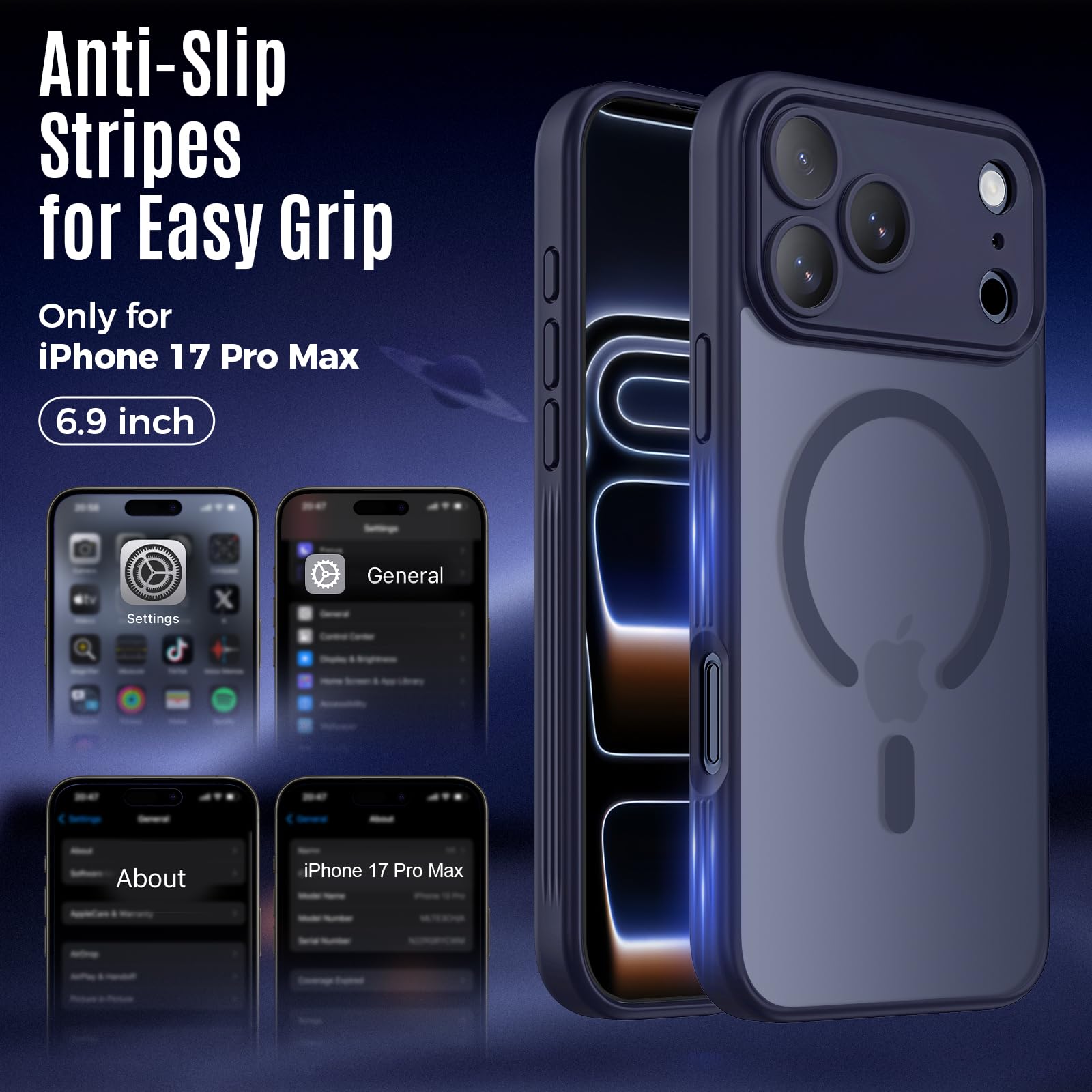 For Iphone 17 Pro Max Case, Magsafe, [Camera Protection] [15Ft Military Drop Pro