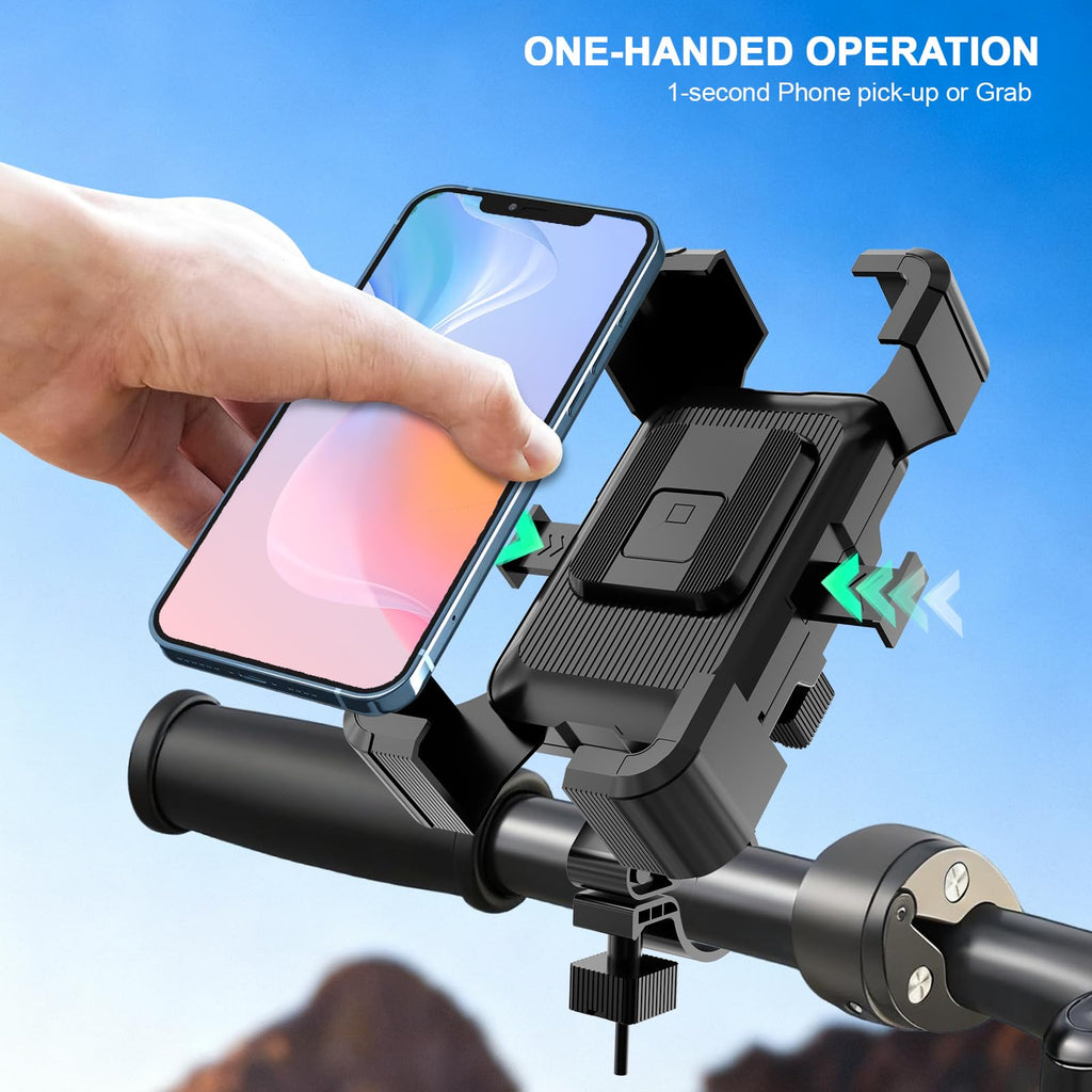 Bike Phone Mount Holder, Motorcycle Phone Mount, 3rd-Gen Anti Vibration for Scoo