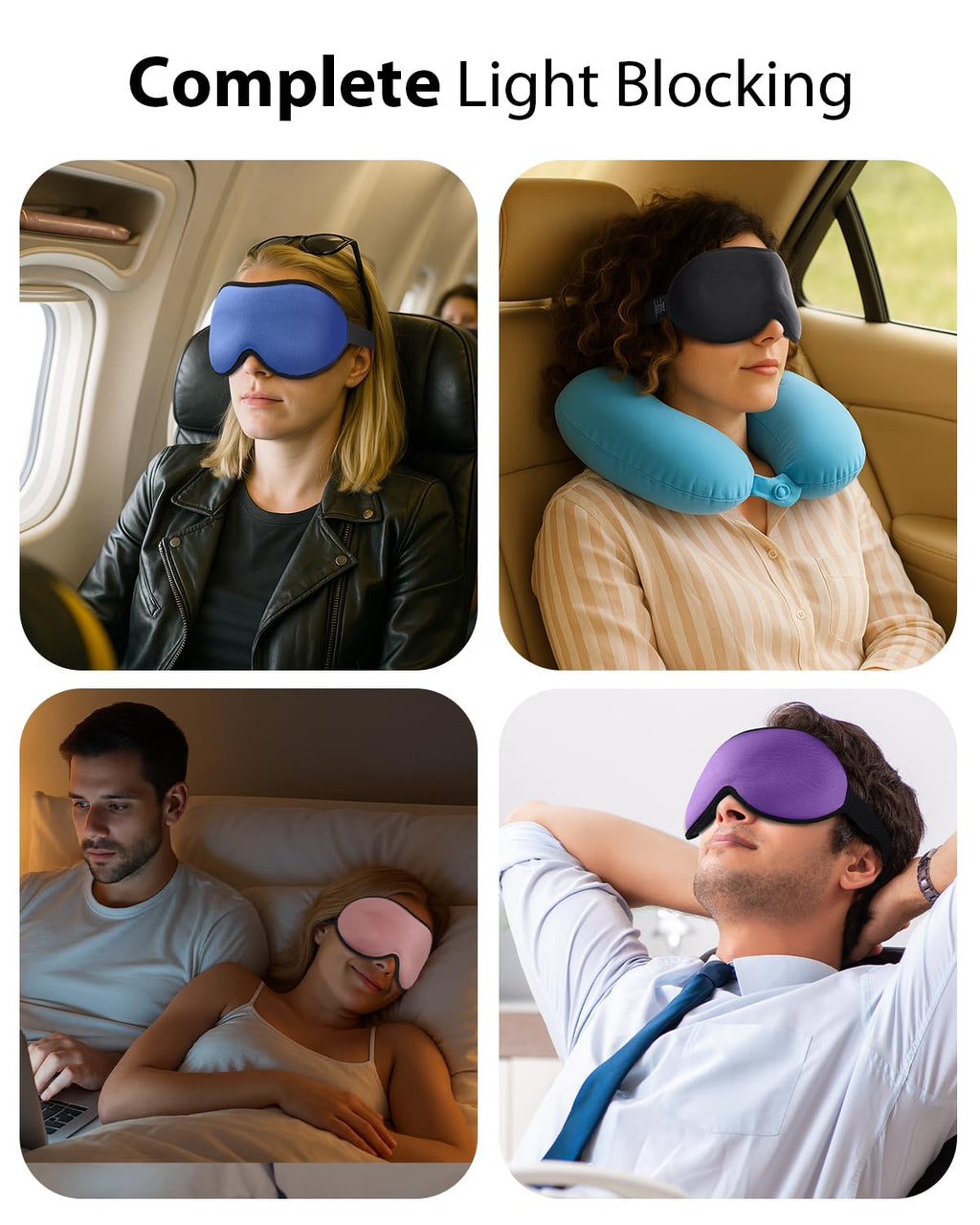 Sleep Mask - 100% Blackout Eye Mask for Sleeping for Women Men, 3D Cont