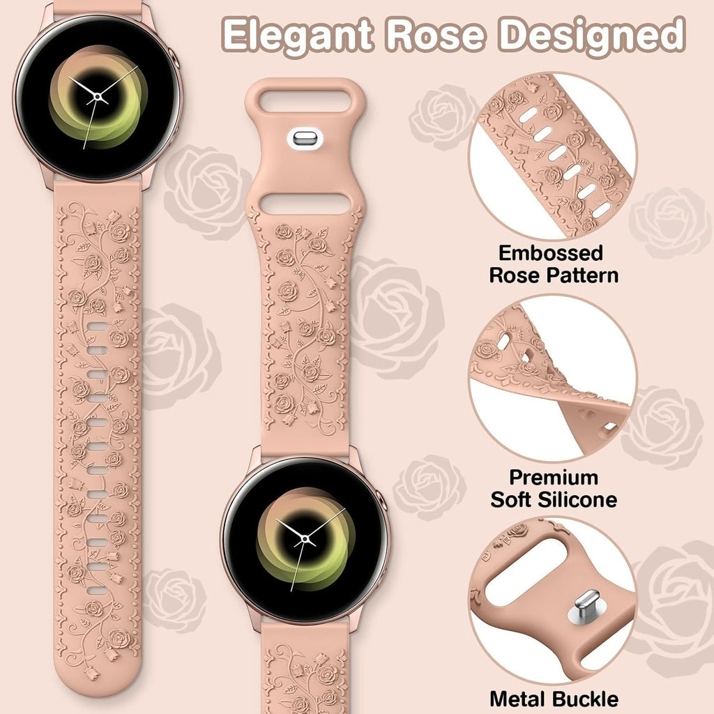 Engraved Band Compatible with Samsung Galaxy Watch 7 6 5 4 Band 40mm 44mm, Galax