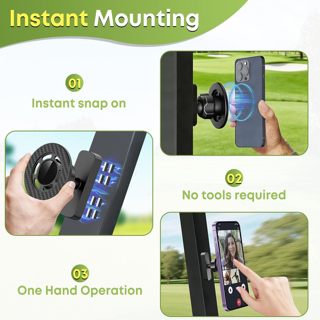 Magnetic Golf Cart Phone Holder for MagSafe iPhone 12–17 & Smartphones, Golf Car