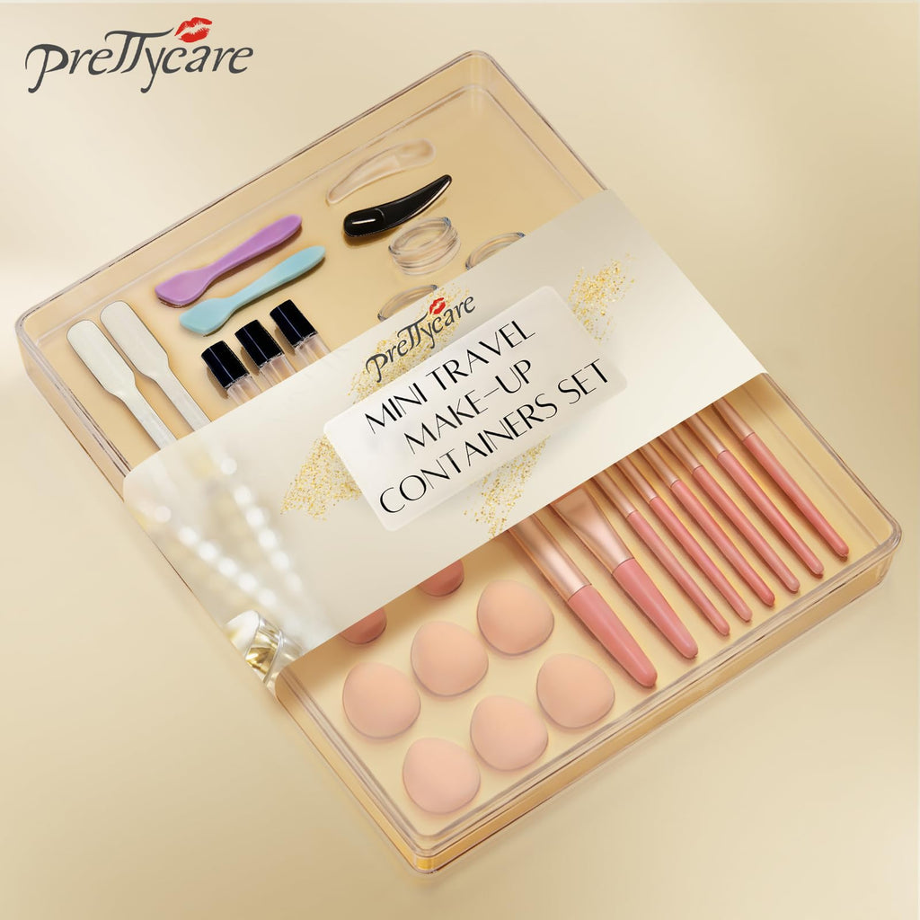 '- PrettyCare 38 Pcs Mini Travel Makeup Containers Set, Small Empty Con