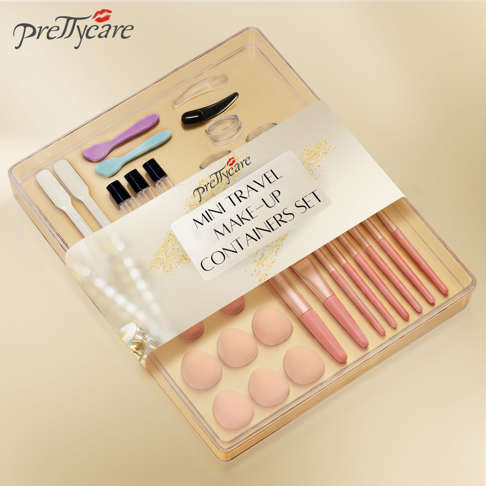 '- PrettyCare 38 Pcs Mini Travel Makeup Containers Set, Small Empty Con