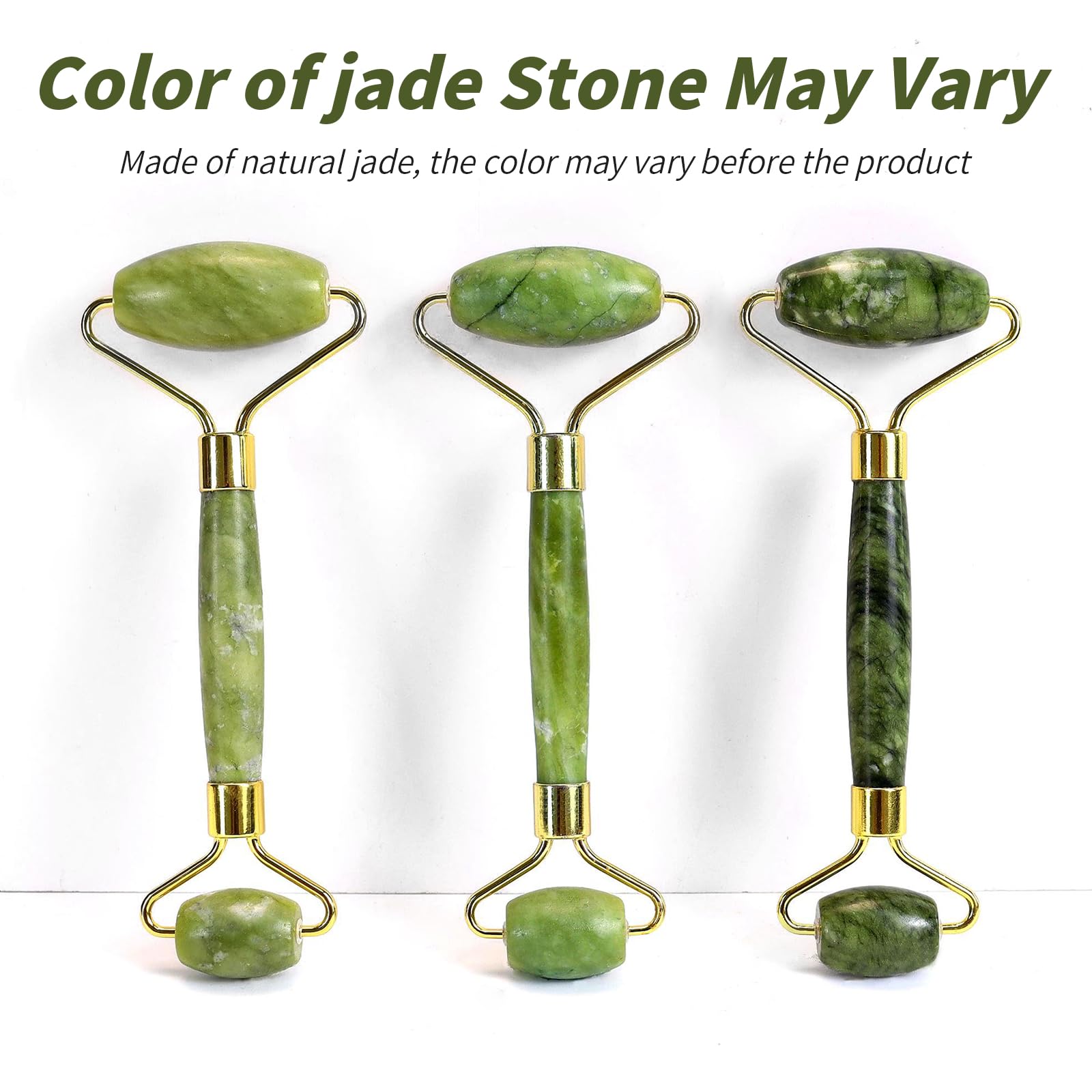 Jade Roller & Gua Sha Set — Cooling Firming Facial Sculpting Tool for Jawline &