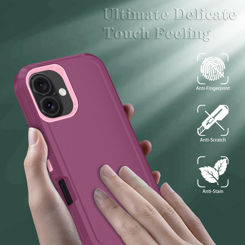 With Iphone 16 Case With Hd Screen Protector, [2 In 1 ] Heavy Duty Protection Ph