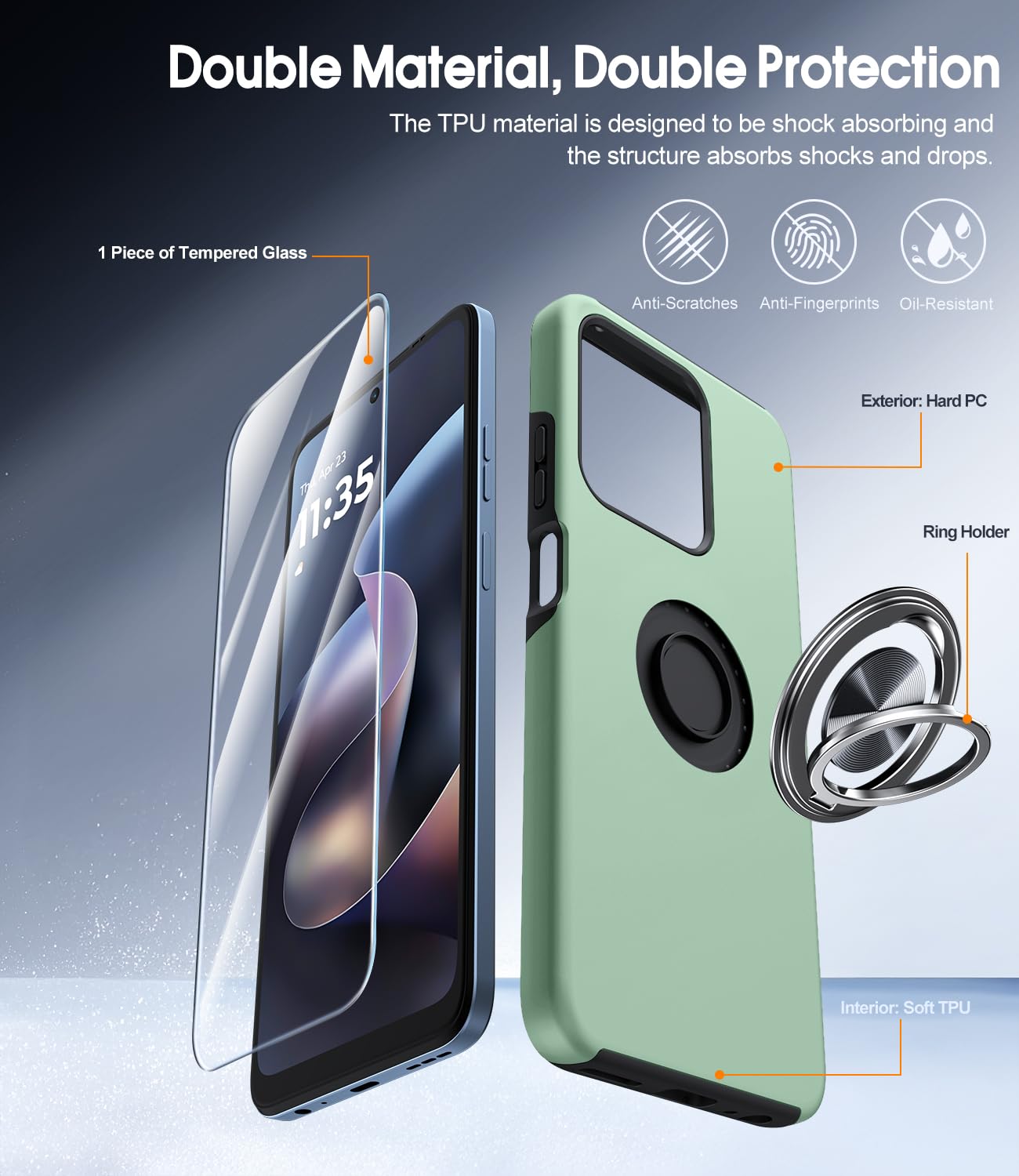 for Motorola Moto G 2025/2026 Case, Moto G Play 2026 Case with Screen Protector,