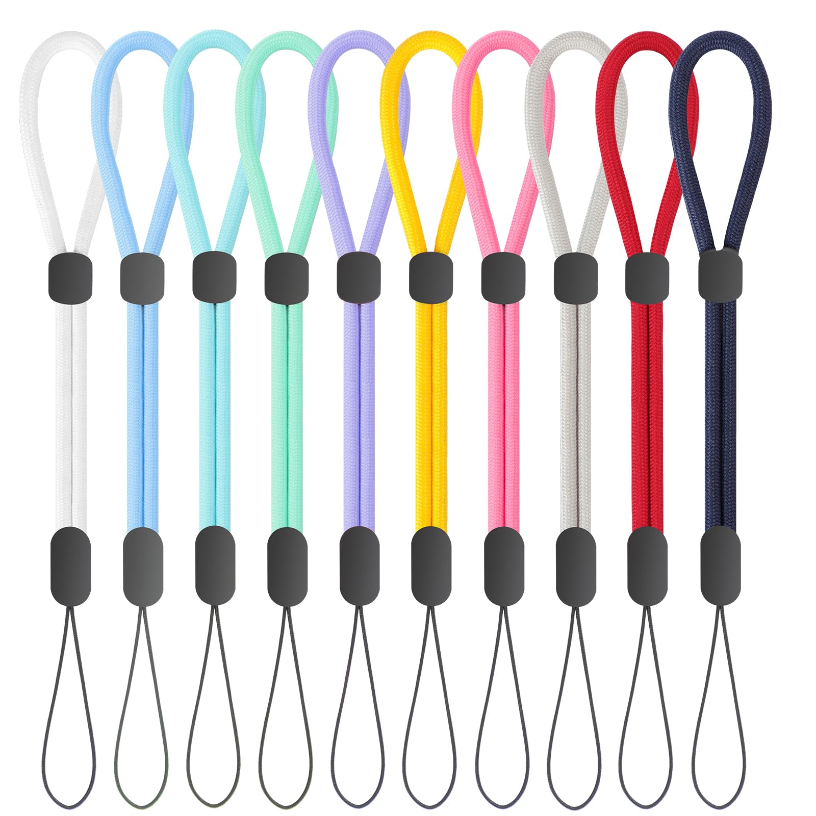 Strap Lanyard, 10 Pack Adjustable Colorful Wristlet Phone Lanyards For Keys, Cel