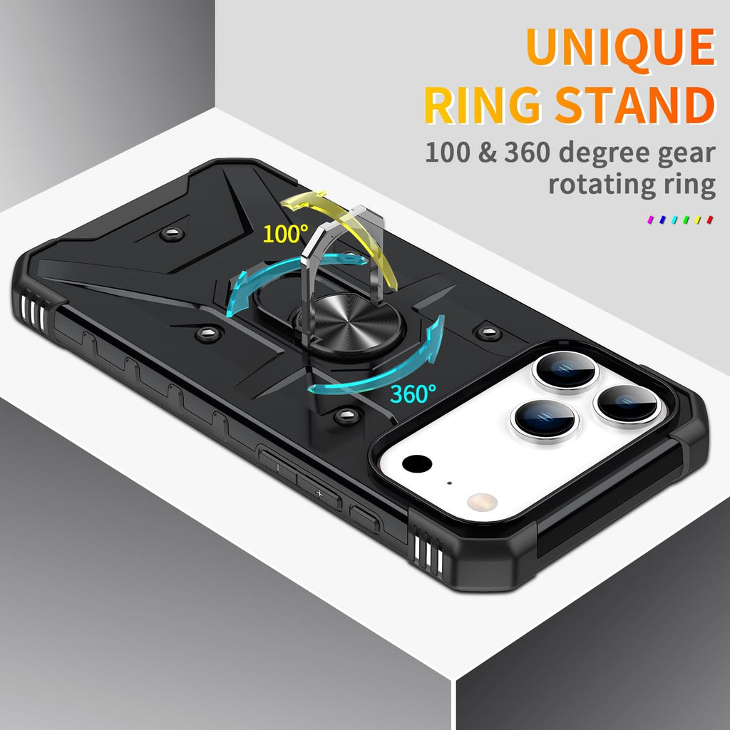 Iphone Case With Kickstand & Heavy-Duty Magnet Car Mount Function, Military Grad