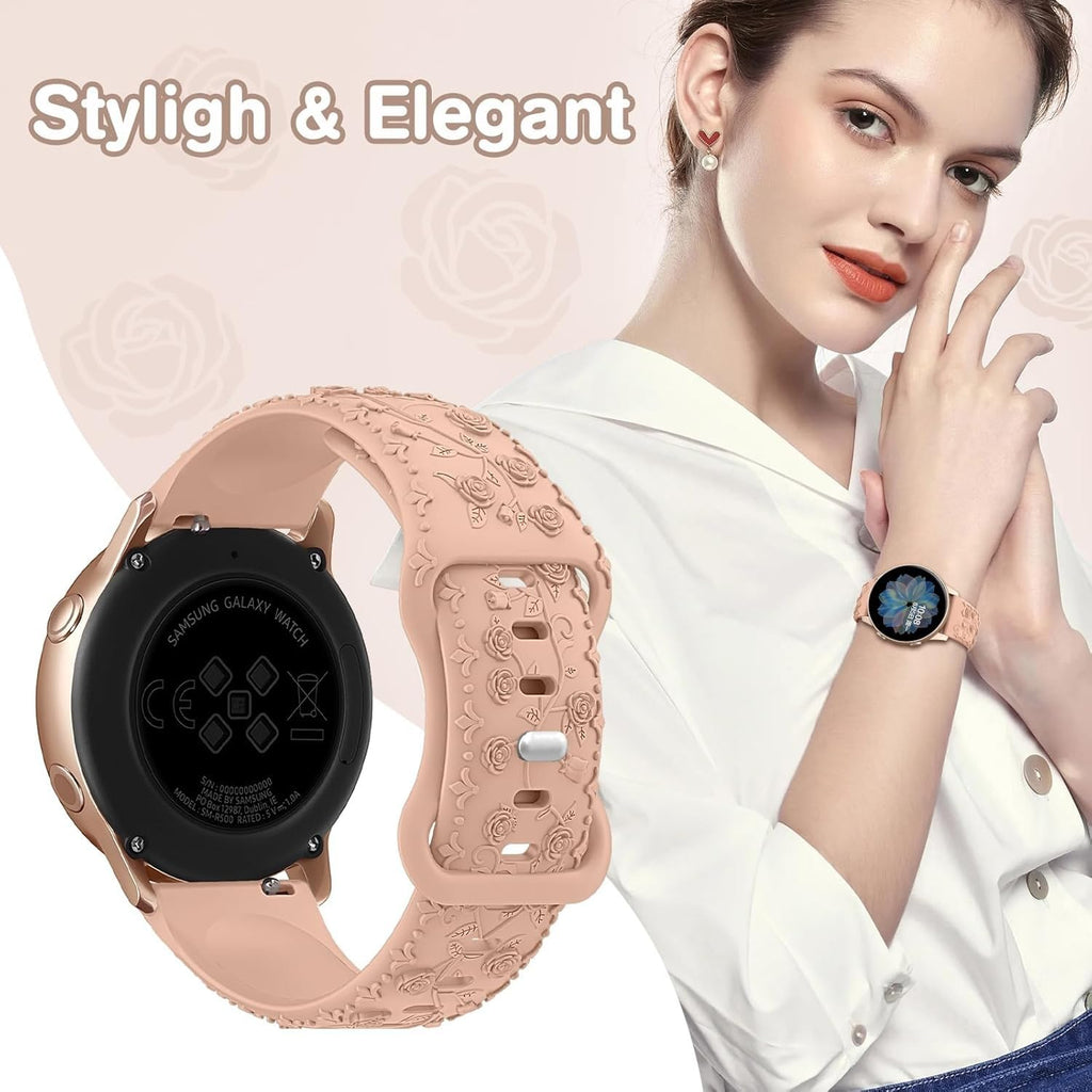 Engraved Band Compatible with Samsung Galaxy Watch 7 6 5 4 Band 40mm 44mm, Galax