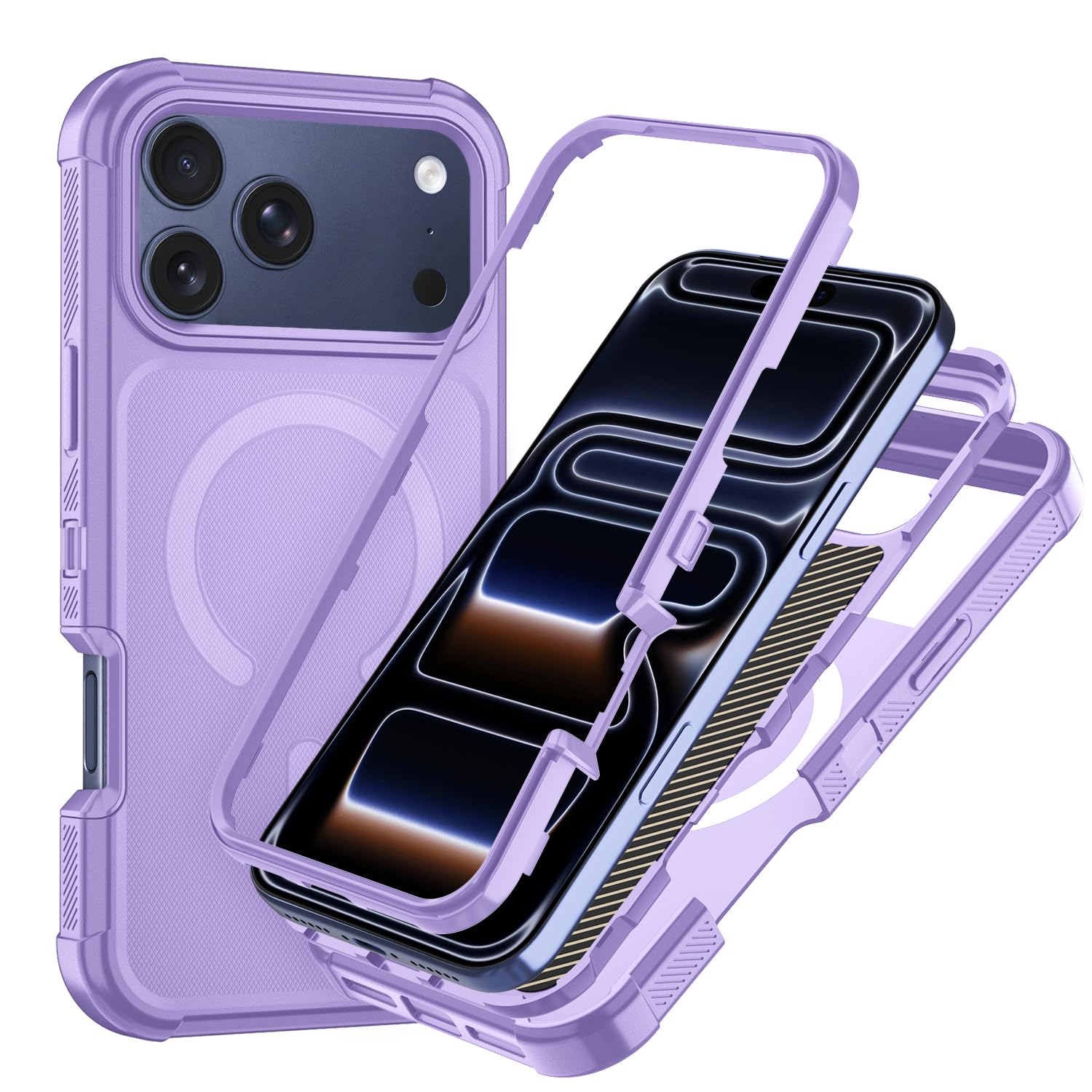 For Iphone 17 Pro Case, Magsafe, 3-Layer Heavy Duty Full-Body Cover, Military-Gr