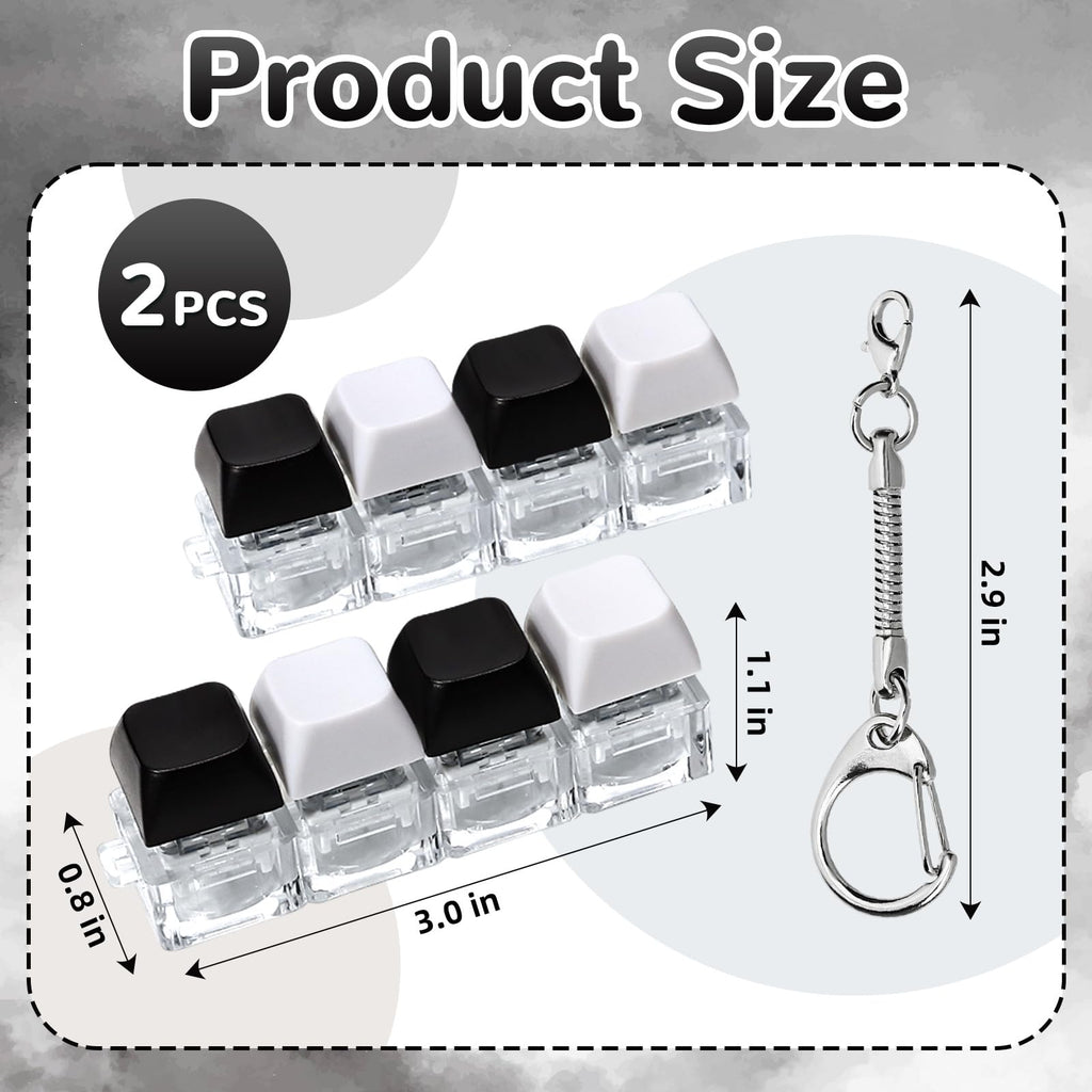 Keyboard Fidget Toy, 4-in-1 Keyboard Button Clicker Keychain, Push Bubble Se