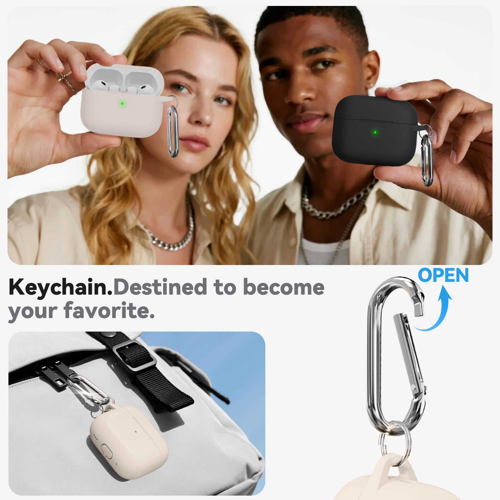 Airpods Pro 3 Case 2025 With Cleaner Kit,Soft Silicone Protective Cover For Appl