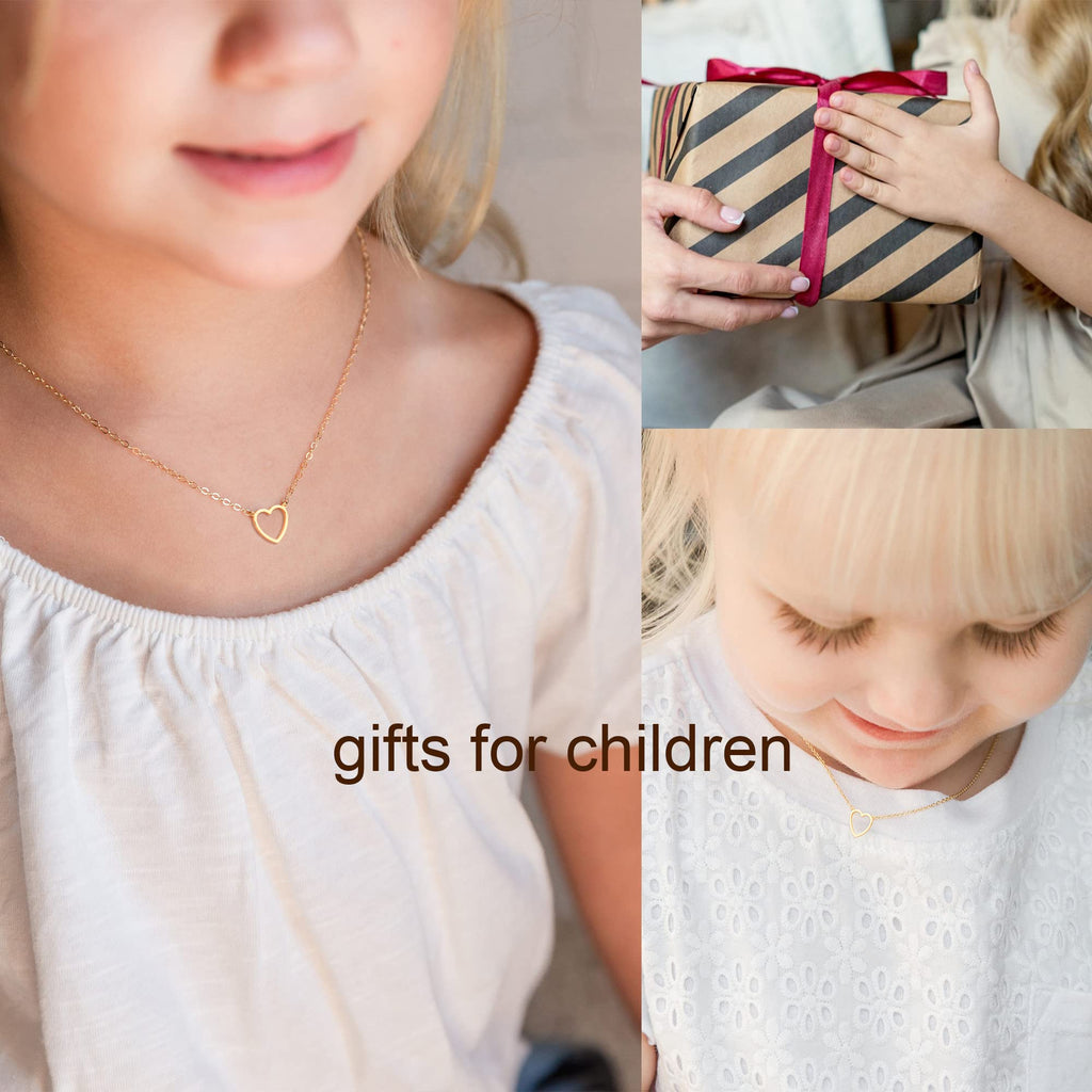 Gold Heart Necklace for women, Cute Necklaces for Mother's Day Gifts, 14k Gold P