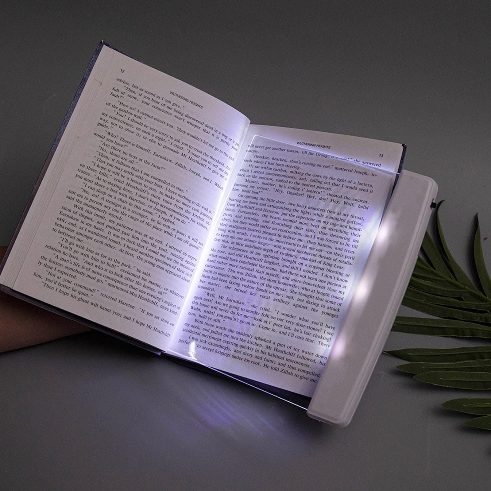 Flat Book Light Page Book Light for Reading in Bed at Night Clear LED Book Full