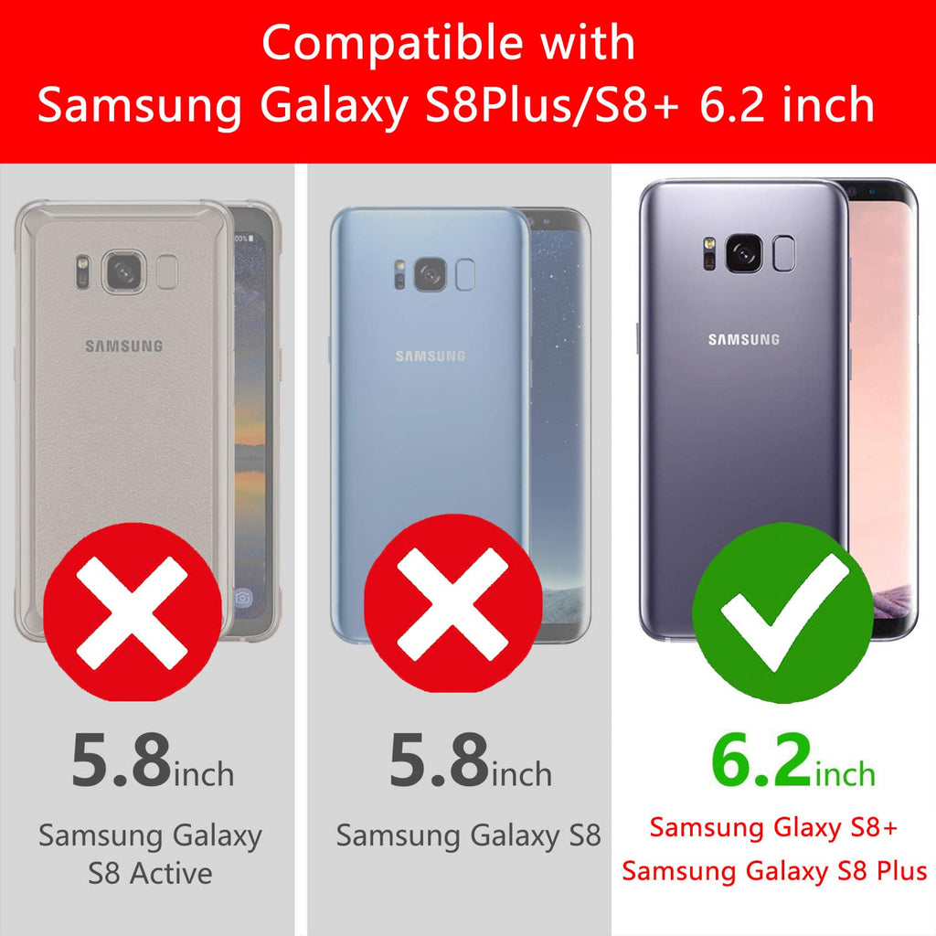 Grade Drop Impact for Samsung Galaxy S8 Plus Case 6.2 inch 360 Metal Ro