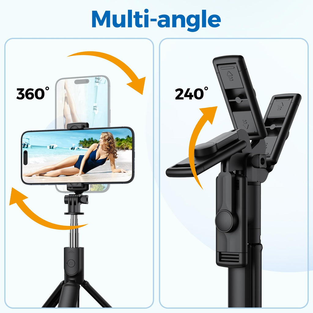 Selfie Stick Tripod, Retractable Selfie Stick Tripod with Wireless Remote Contro