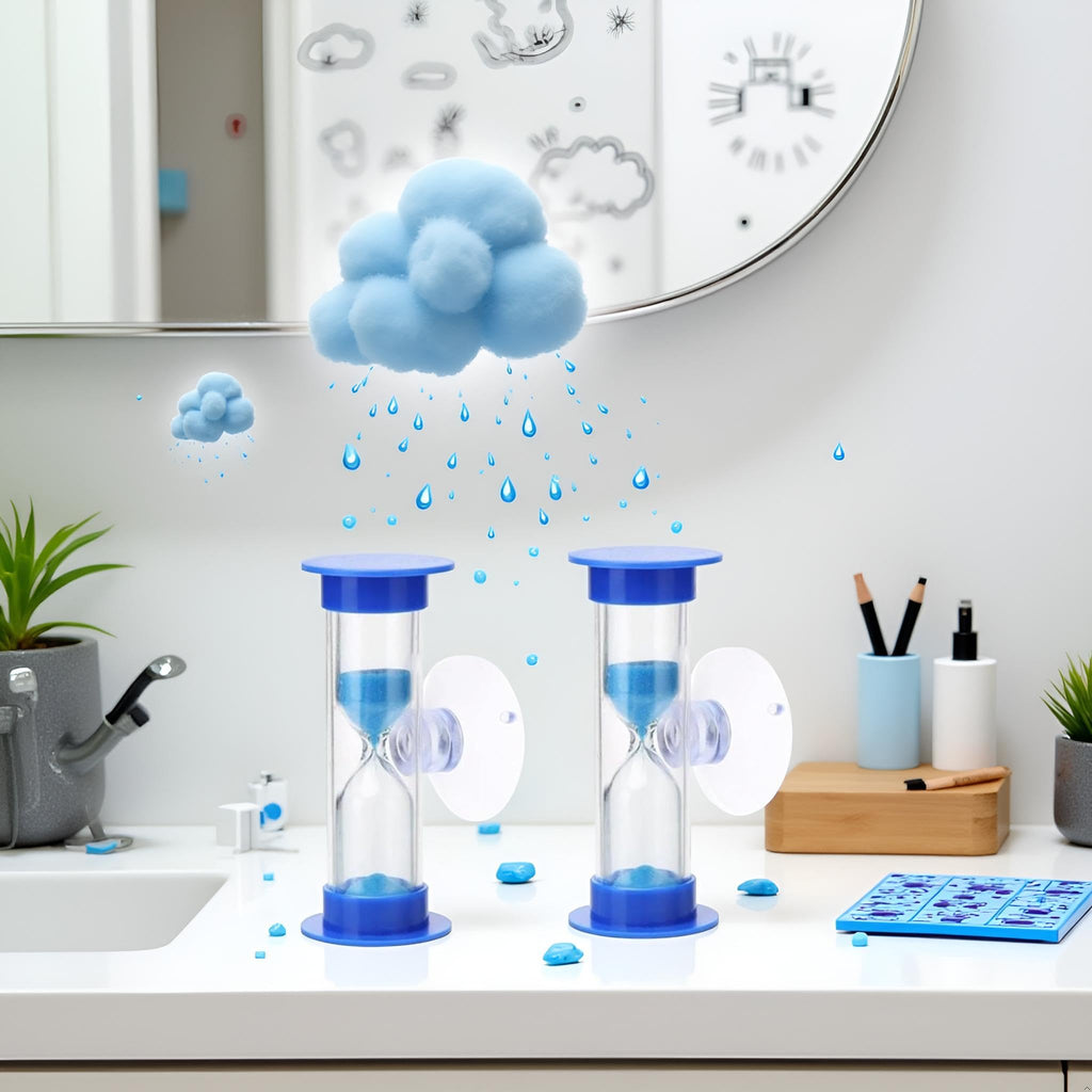2-Minute Sand Timer With Suction Cup,Hourglass Toothbrush Timer For Kids, Classr