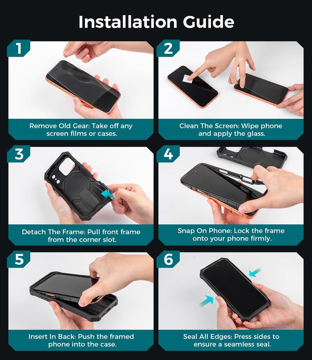 iPhone 17e Case/iPhone 16e Case with Screen Protector & Invisible Kickstand,