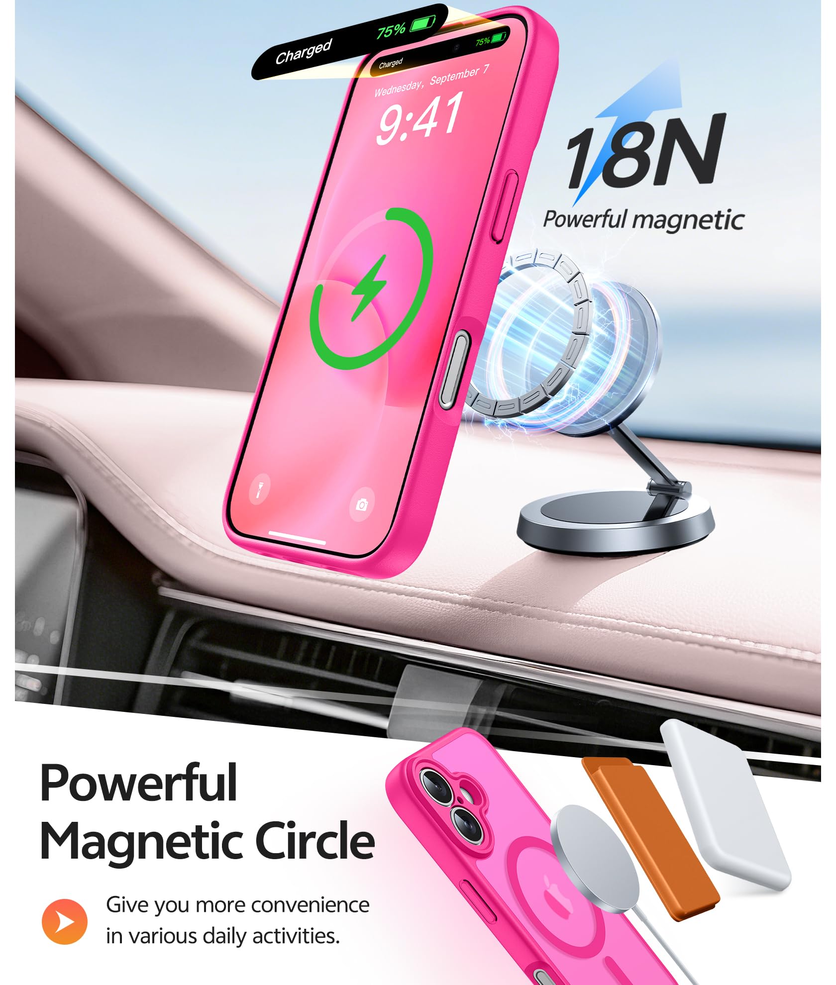 Iphone 16 Case [ Magsafe] Translucent Matte Cases With [Screen Protector] Milita