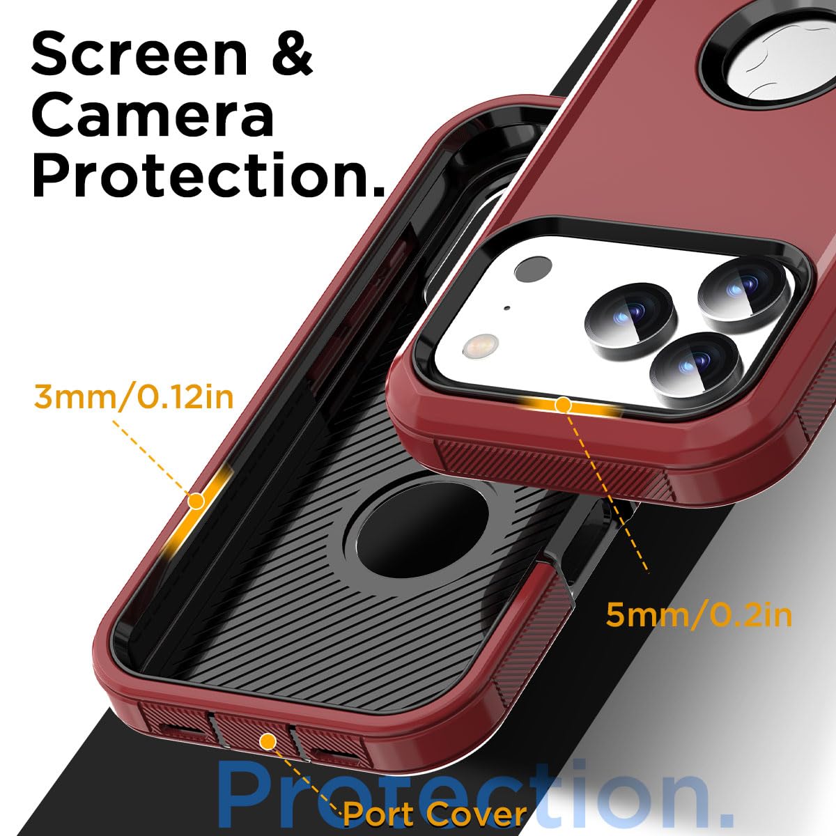 Iphone 17 Pro Case,Heavy Duty Drop Protection Full Body Rugged Shockproof/Drop P