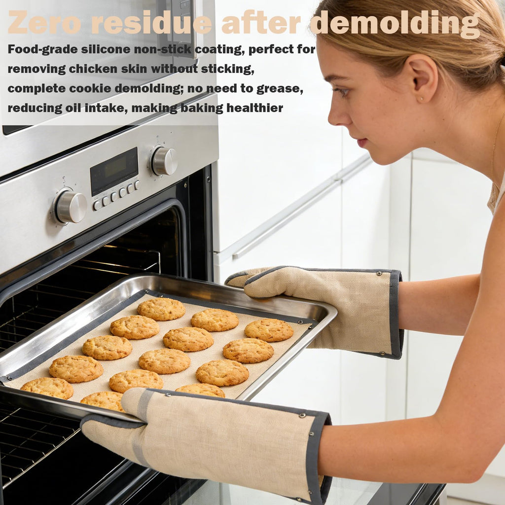 Baking Mat with Buckle — No-Leak Non-Stick Oven Liner with Snap-Lock Corners