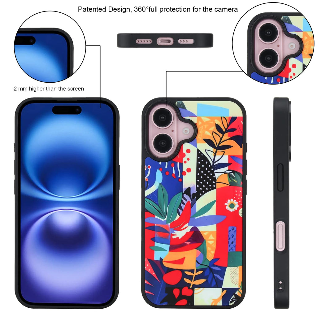 Vibes iPhone 16 Case - Slim, Colorful Blooming Flower Art for a Vibrant Look