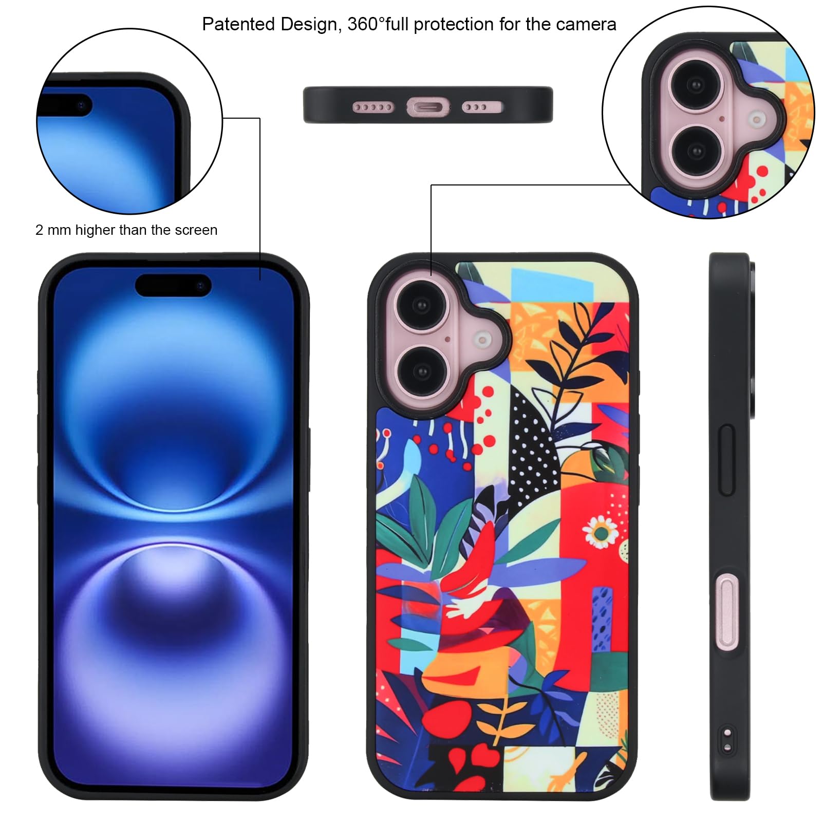 Vibes iPhone 16 Case - Slim, Colorful Blooming Flower Art for a Vibrant Look