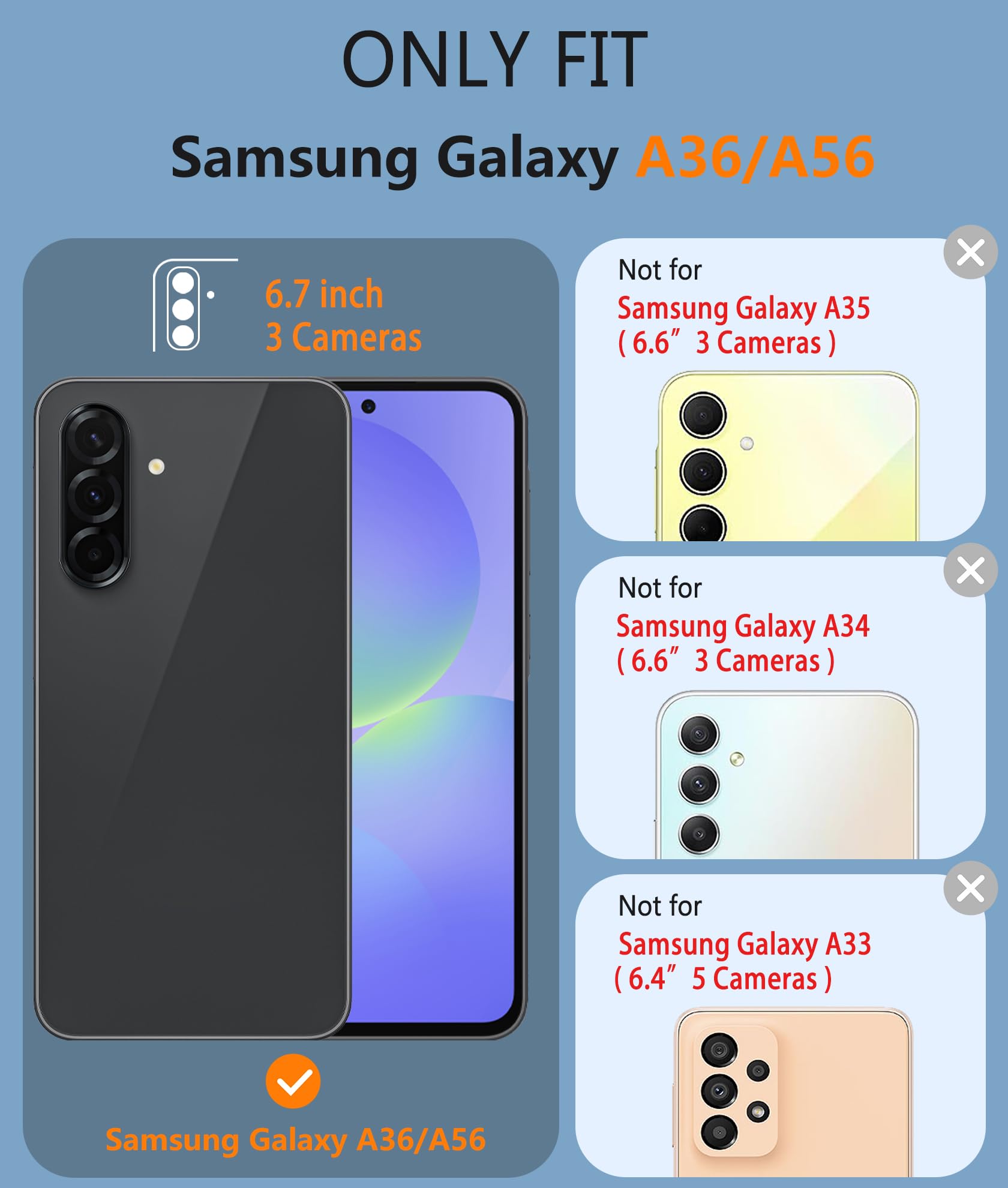 Galaxy A36-5G Phone Case - A56-5G Military Grade Drop Protection, 14Ft Drop Test
