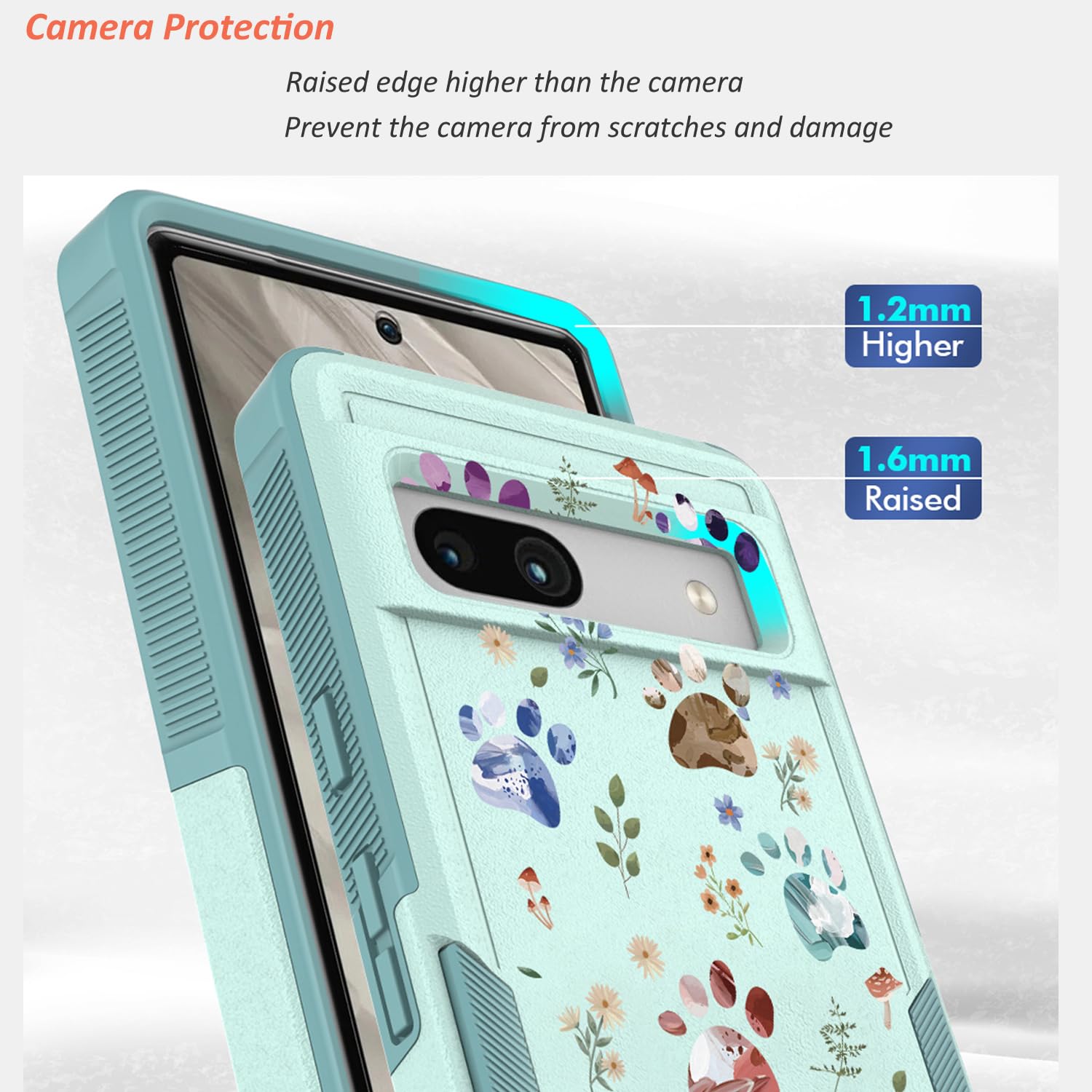 Google Pixel 7a 5G Case: Cute Flowers Floral Design for Girls Women Slim Fit
