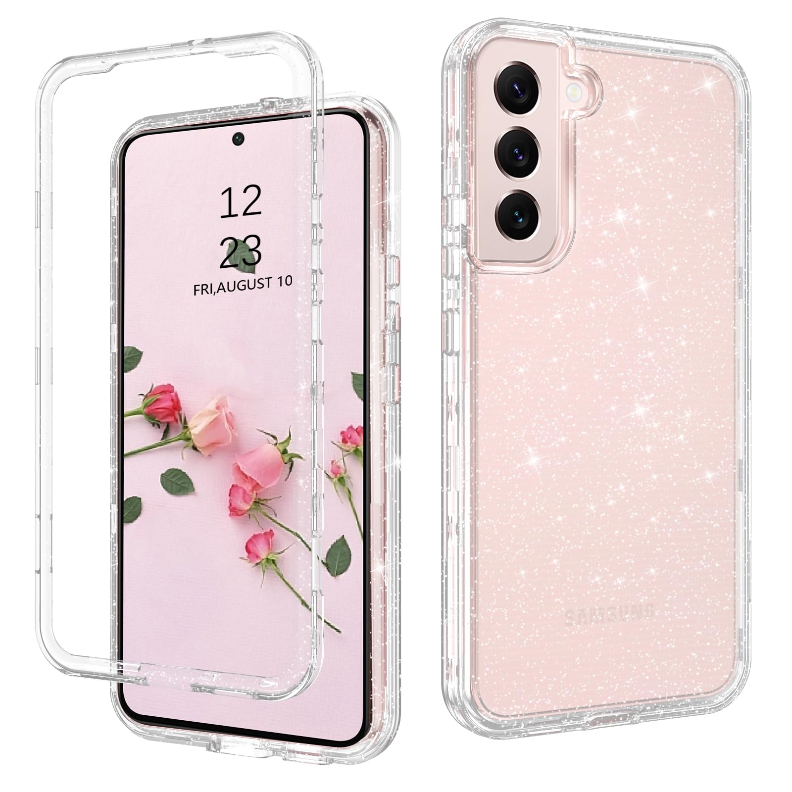 Galaxy S22 5G Glitter Full Body Case - Heavy-Duty 3-in-1 Protection for Ultimate
