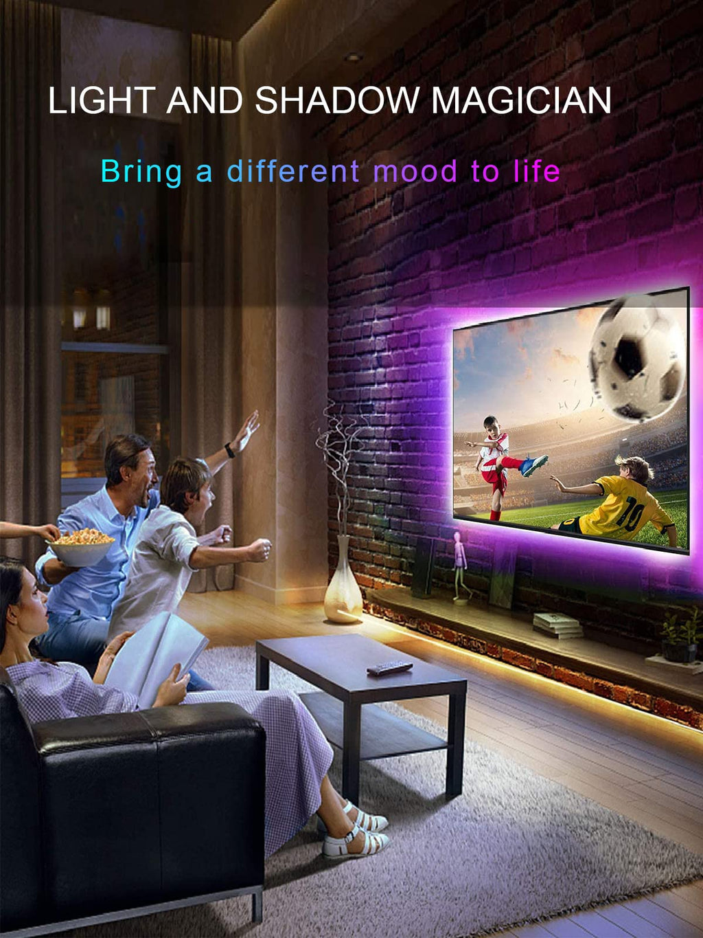 Backlights, 13.1Ft Led Lights For 32-65 Inch Tv, Rgb Tv Led Lights Behind, Music