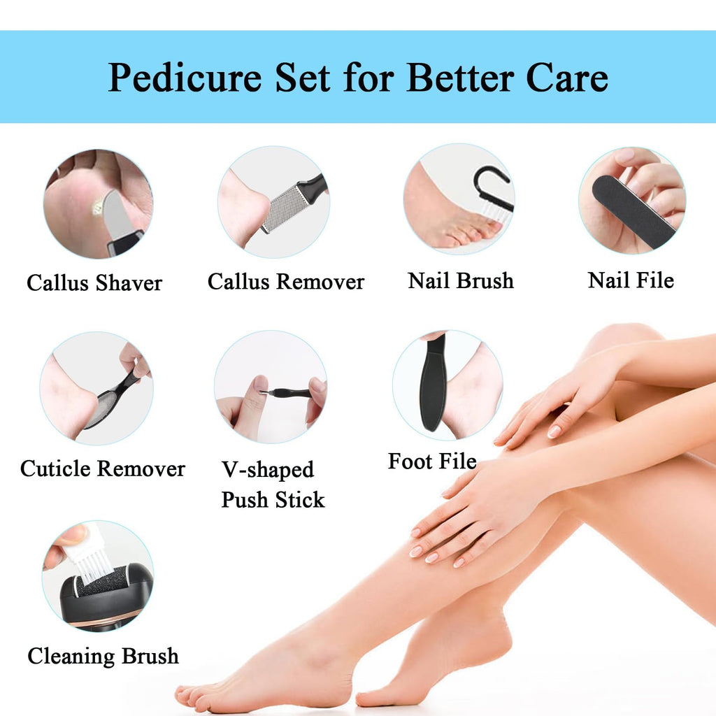 Feet Electric Foot File, 13-in-1 Professional Pedicure Tools Foot Ca