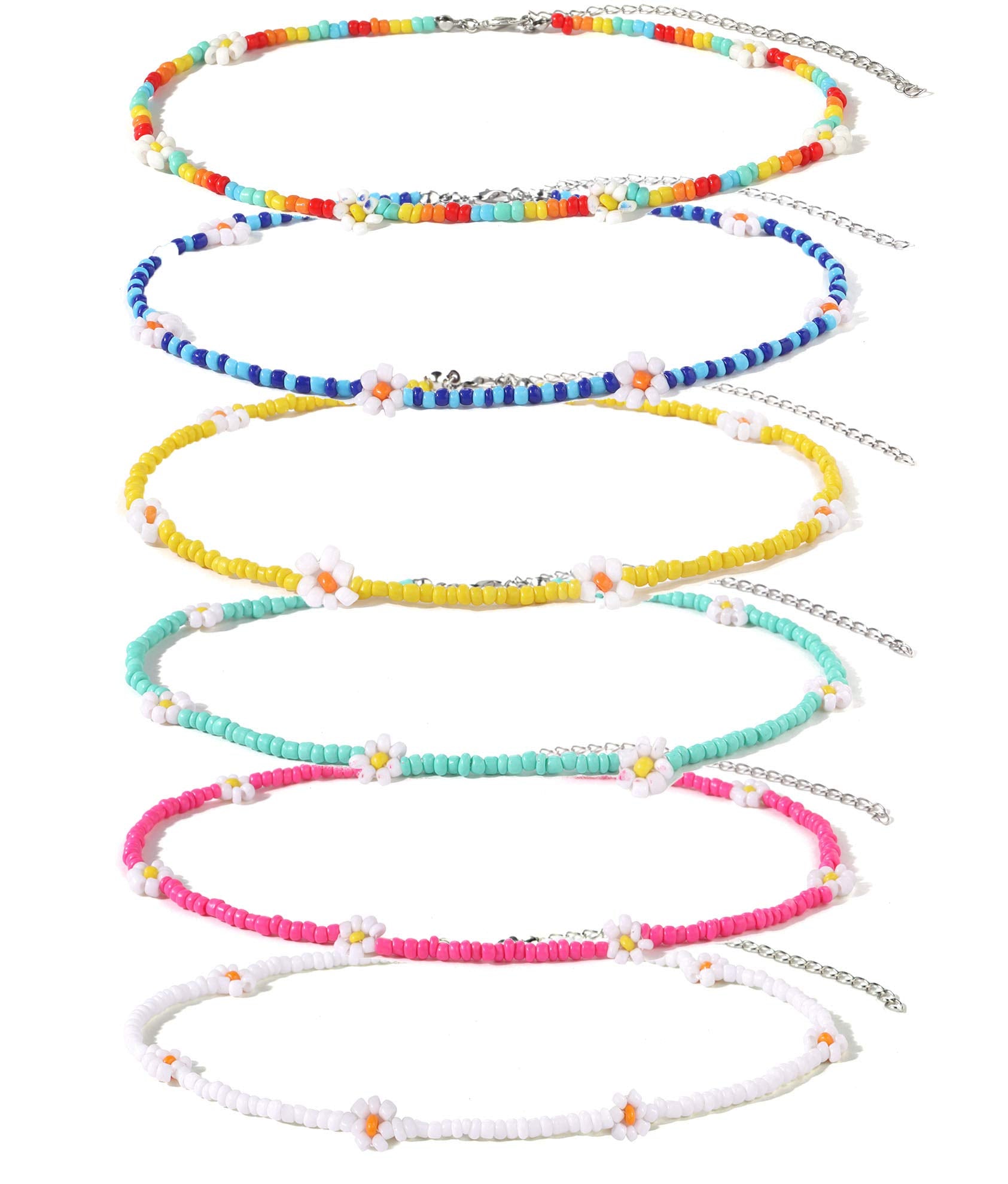 Beaded Choker Necklaces For Women Vsco Boho Handmade Flower Necklace Cherry Cute