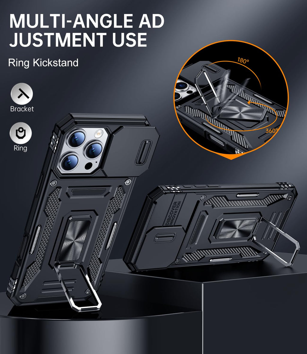 Phone Case Compatible for iPhone 16 Pro Max with Camera Cover Military Gra