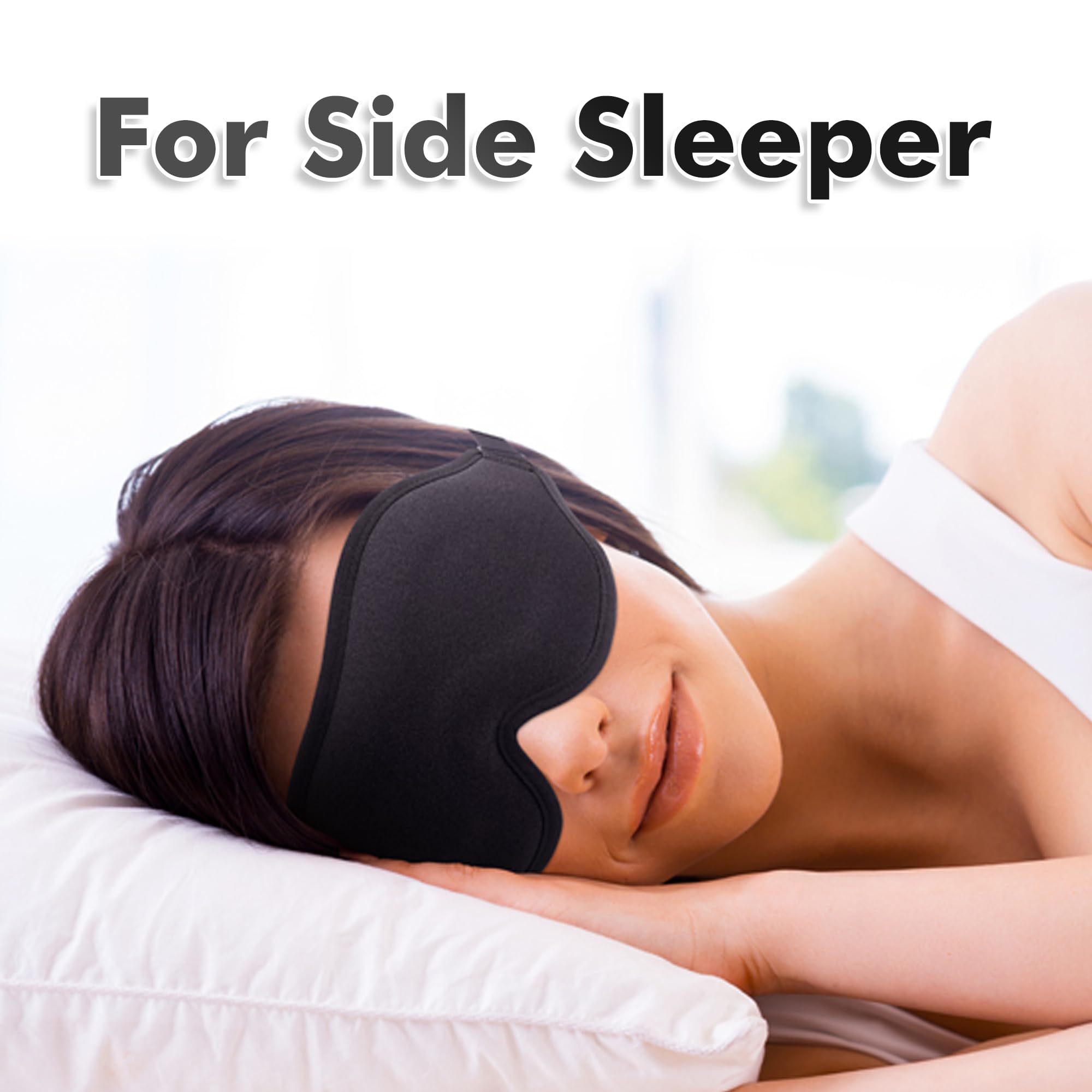 Mask for Men Women, Sleeping Mask for Side Sleeper, Travel Blackout Night Bl