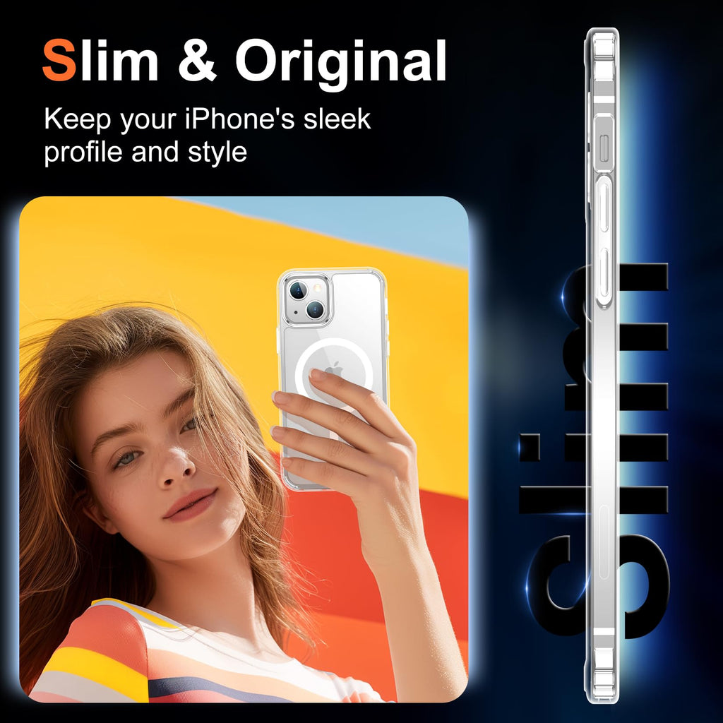 Iphone 15 Case Clear, [ Magsafe][Anti-Yellowing][Military-Grade Protection] Shoc