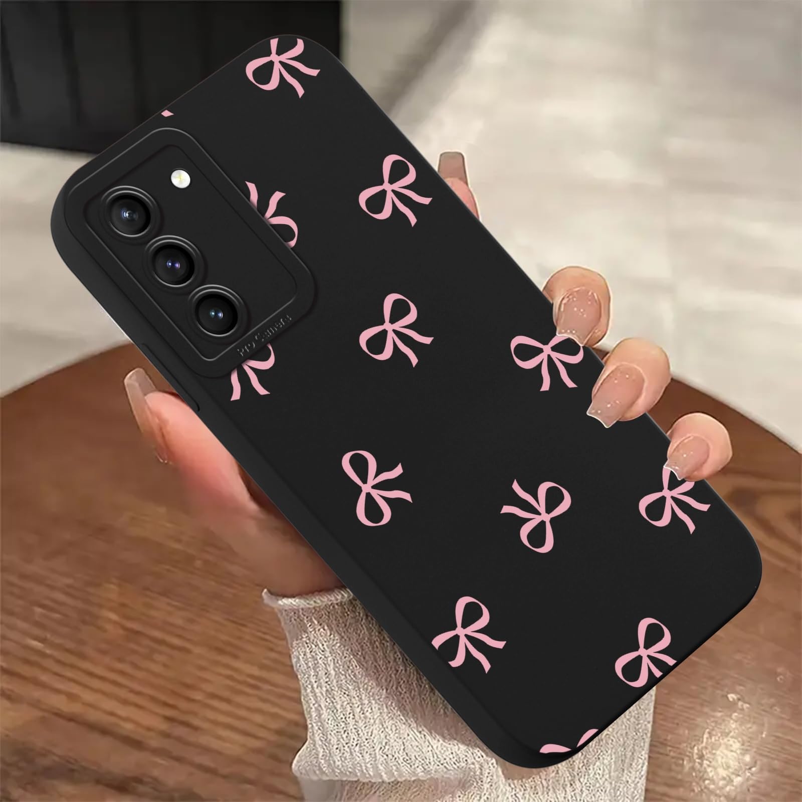 Pink Bow Phone Case for Samsung Galaxy S21 Case Cute Ribbon Bowknot Pattern Aest