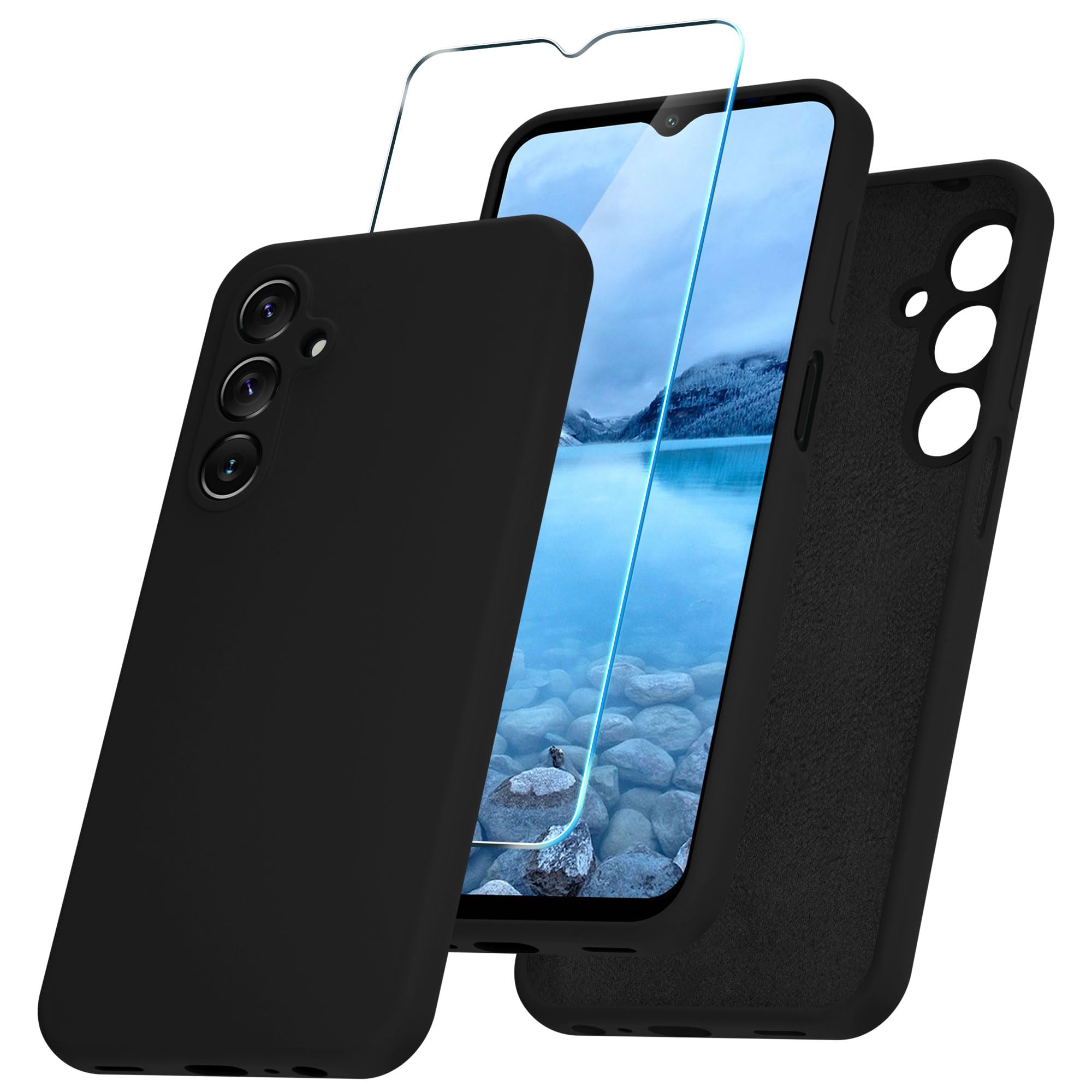 Samsung Galaxy A15 5G Case, Silicone Phone Case With 1 Screen Protector, Soft An