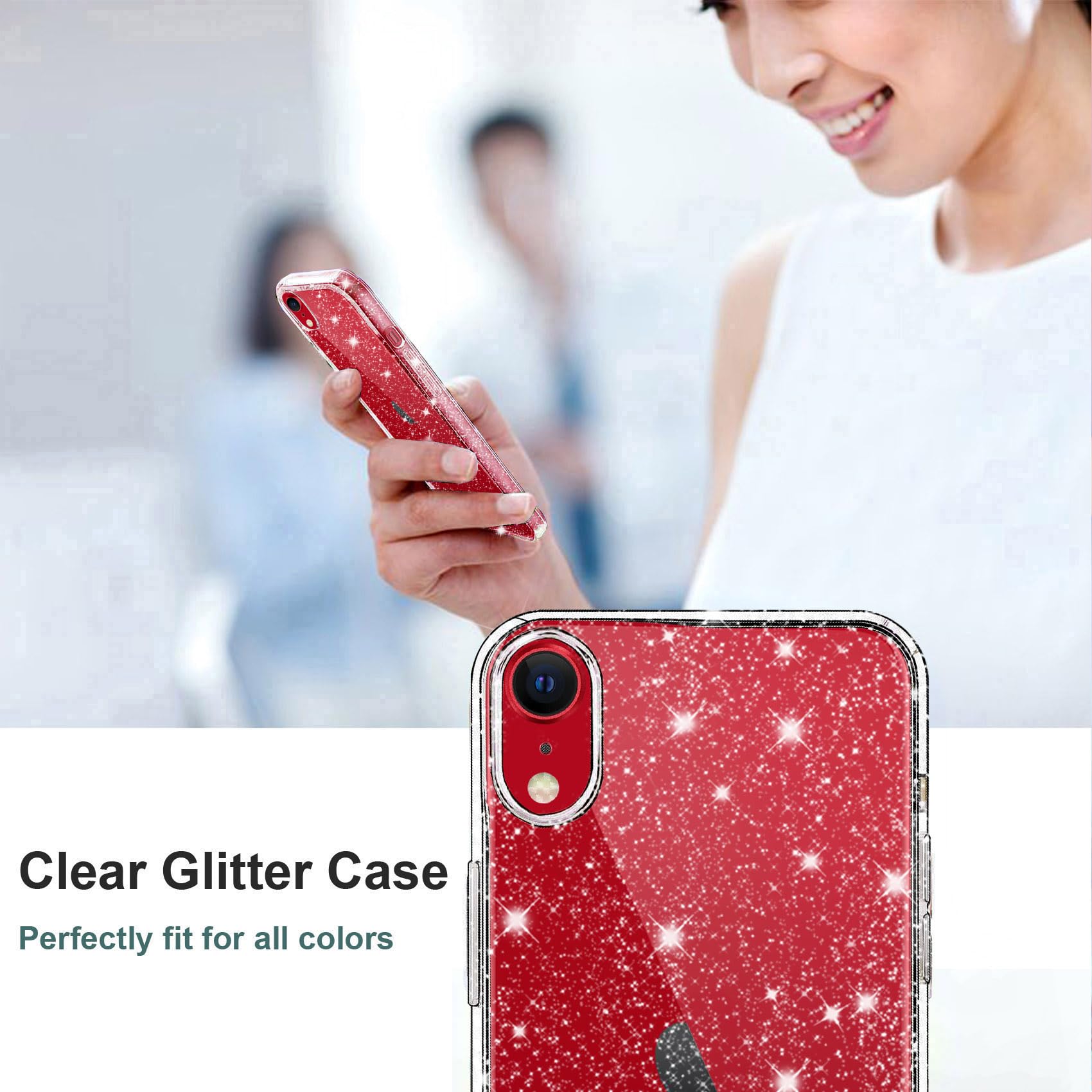 with iPhone XR Case, Bling Sparkle Soft TPU Anti-Scratch Shockproof P