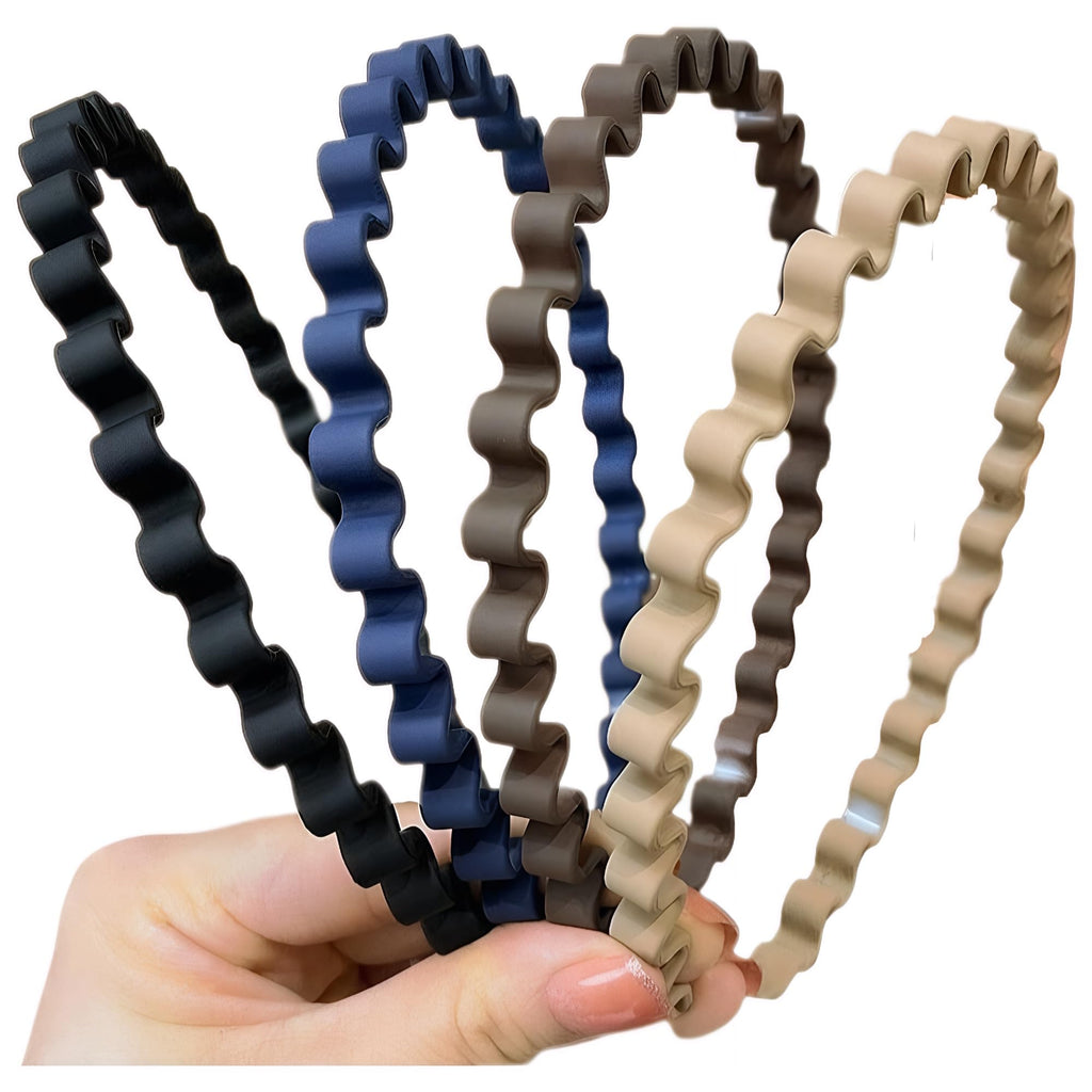 Zigzag Headband, 2026 New Korean Style Headbands, Women Zigzag Headbands, 4Pc Fa