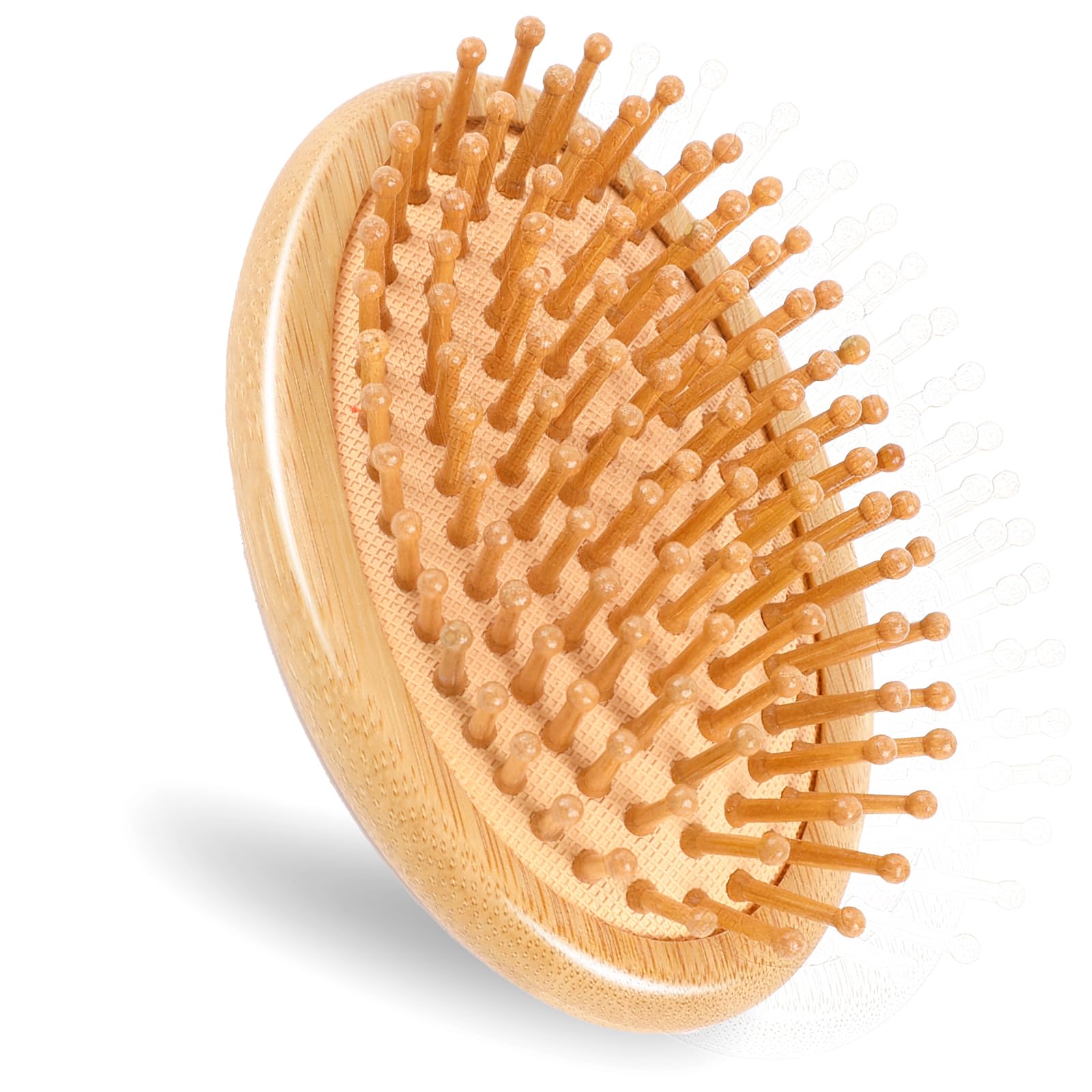 Brush, Wooden Scalp Massage Comb Portable Anti-Static Hairbrush with Air Cu