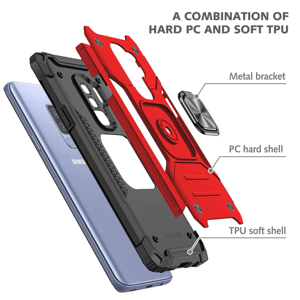 Galaxy S9 Plus Armor Case with 3D Curved Screen Protector for Ultimate Protectio