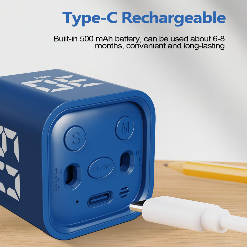 Cube Timer, 5/10/30/60 Min & Custom Count Down, Included Pause & Resume Feature,