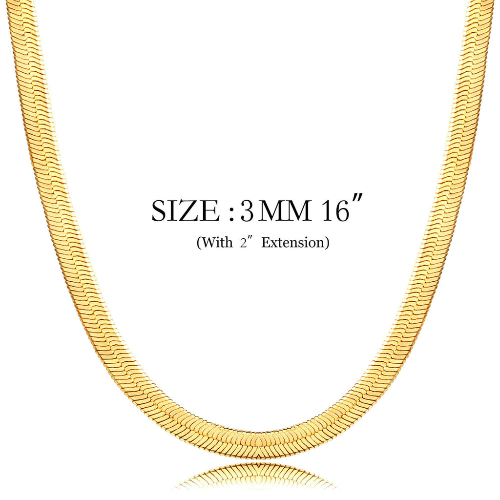 Gold Choker Necklace for Women, 14K Gold Plated Snake Chain Necklace, Dainty Her