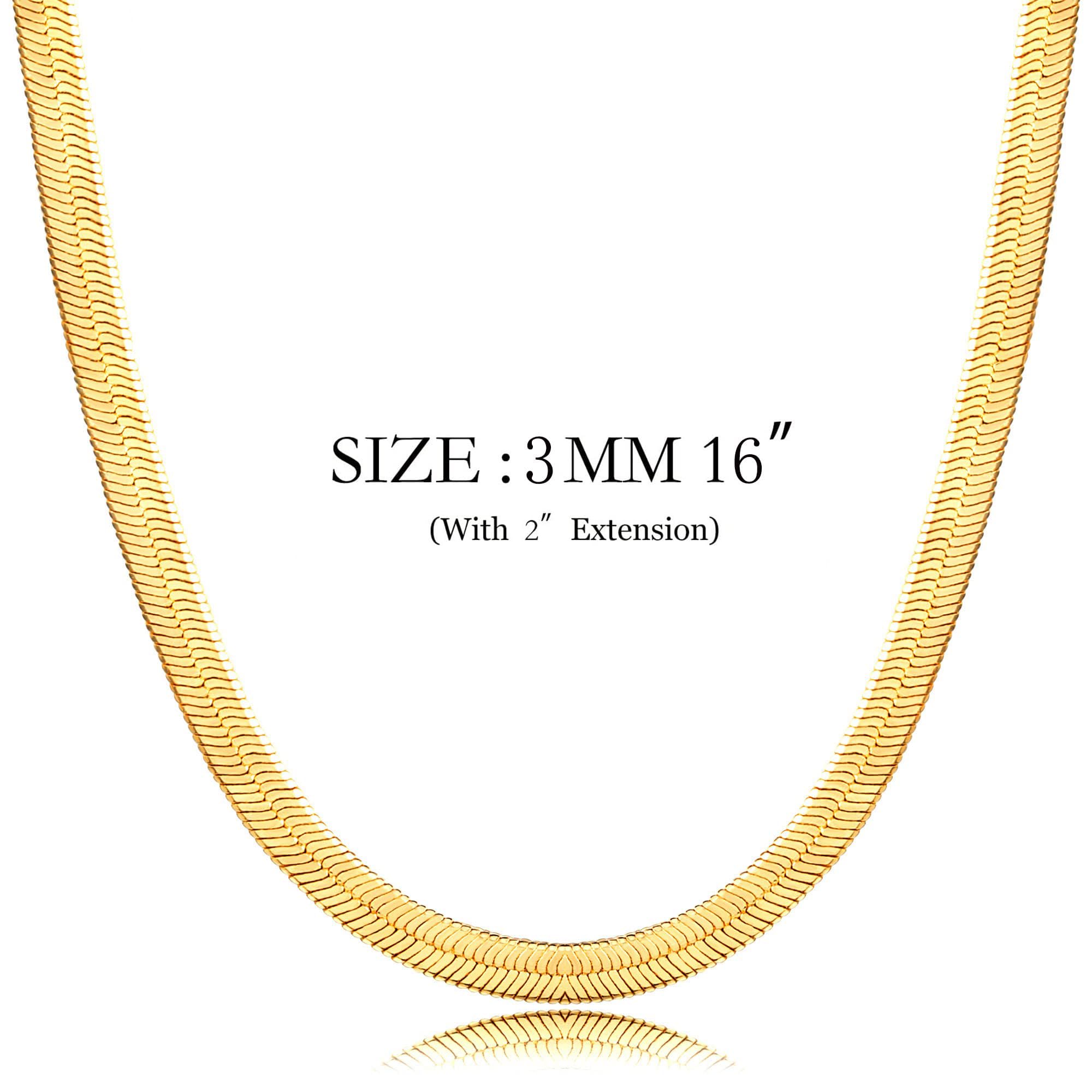 Gold Choker Necklace for Women, 14K Gold Plated Snake Chain Necklace, Dainty Her