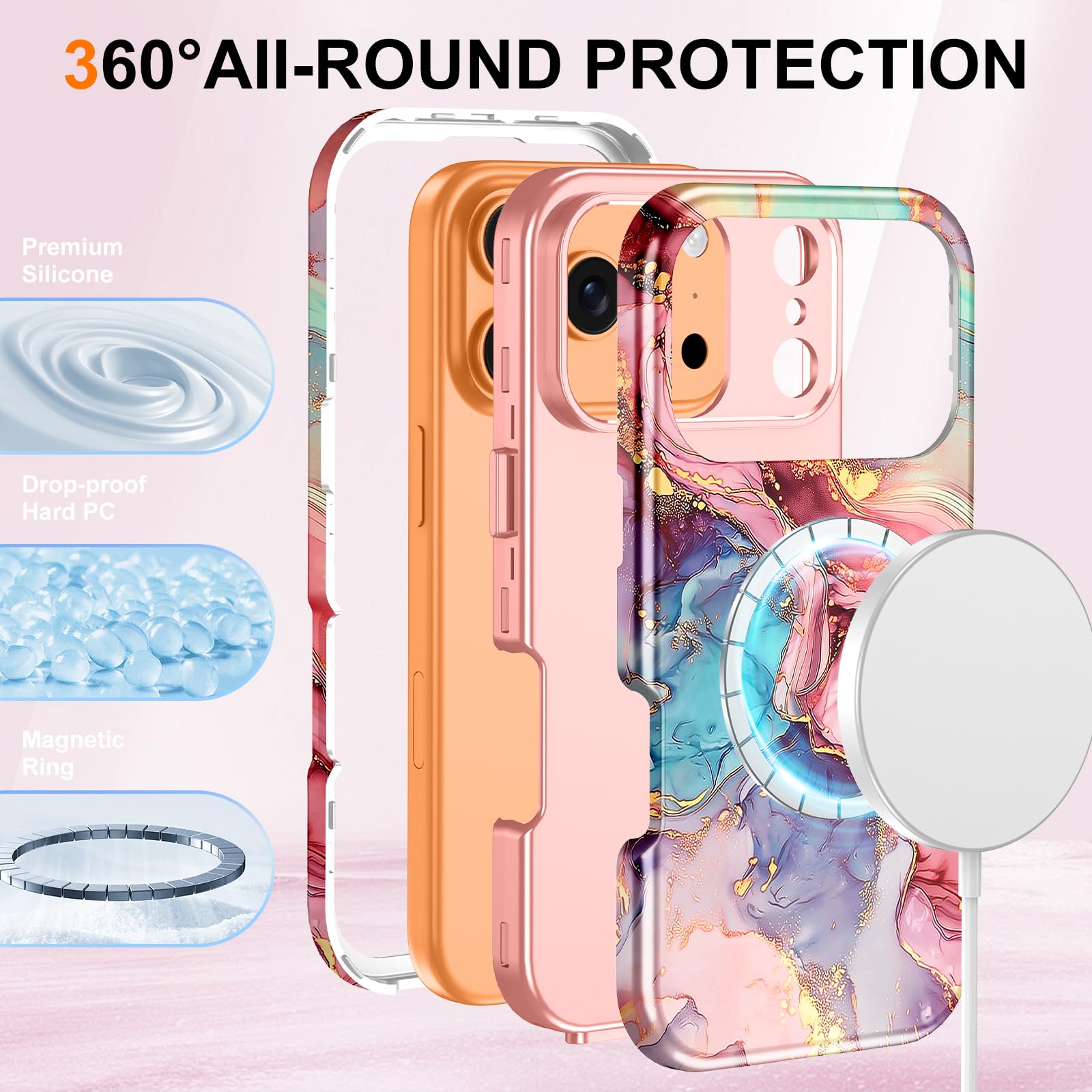Iphone 17 Pro Case [ Magsafe] [Military-Grade Drop Protection] Slim Anti-Scratch