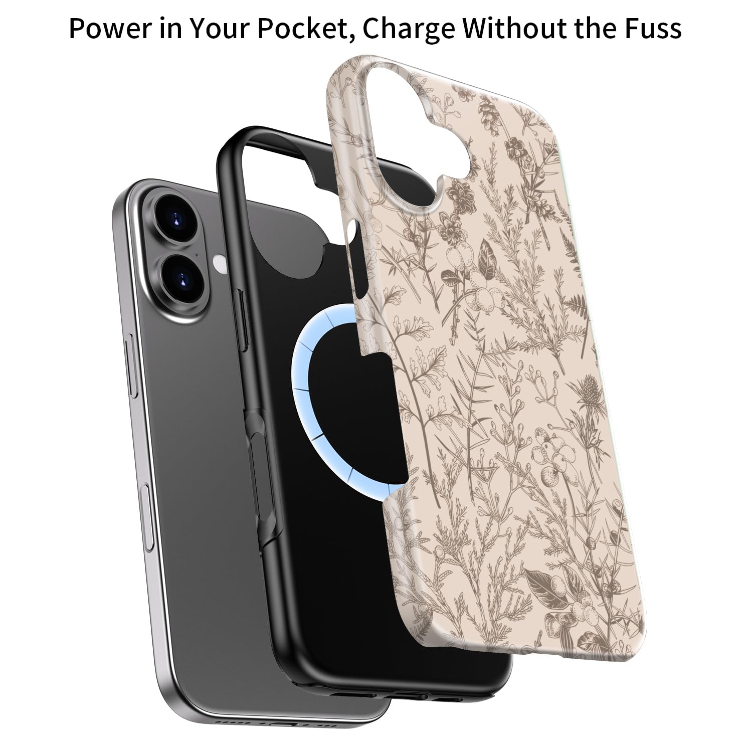iPhone 16 Plus Case Cute – Wireless Charging Compatible – Dual-Layer Shockpr
